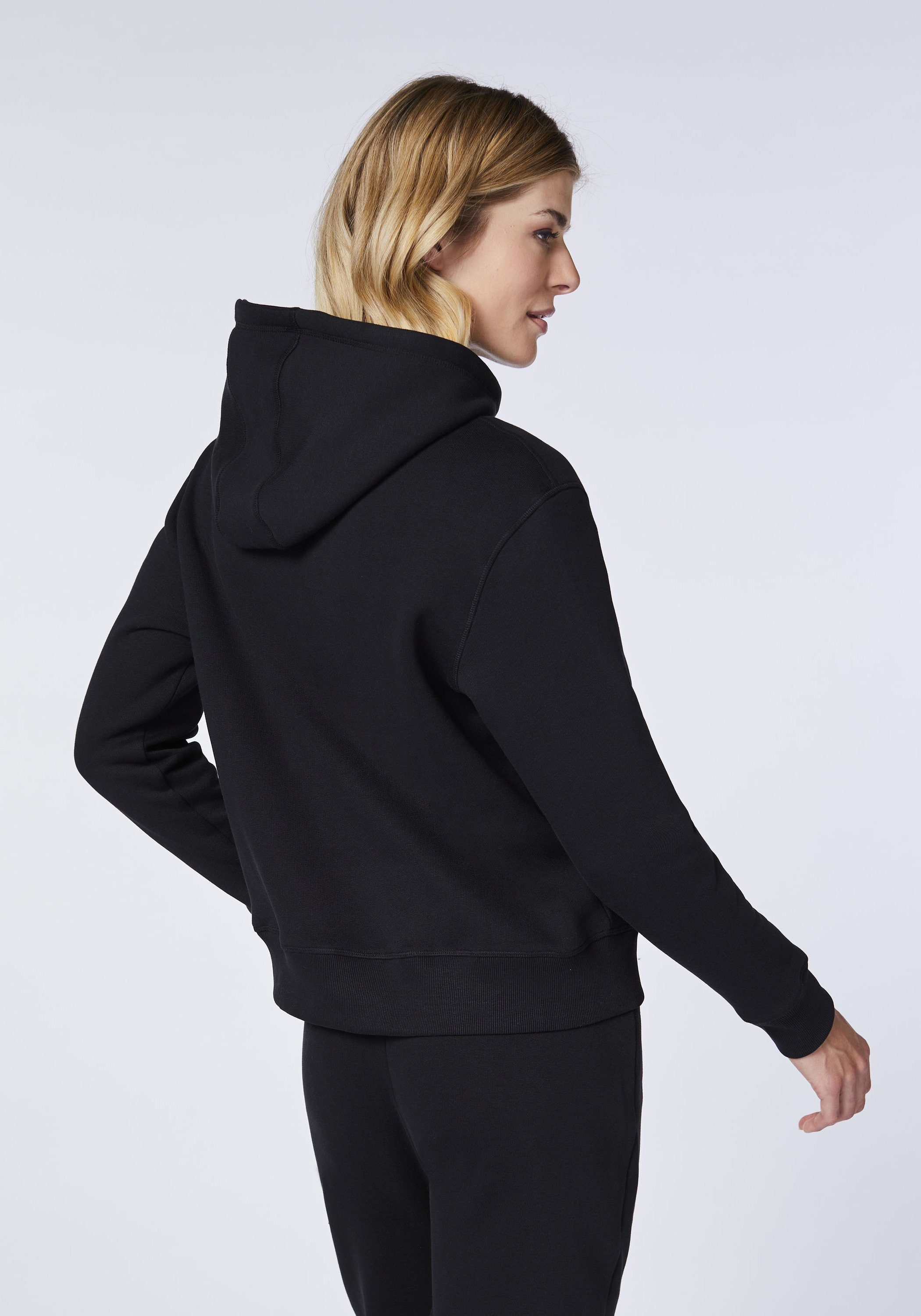 Hoodie 1 Logo-Akzenten mit Chiemsee Kapuzensweatjacke schwarz