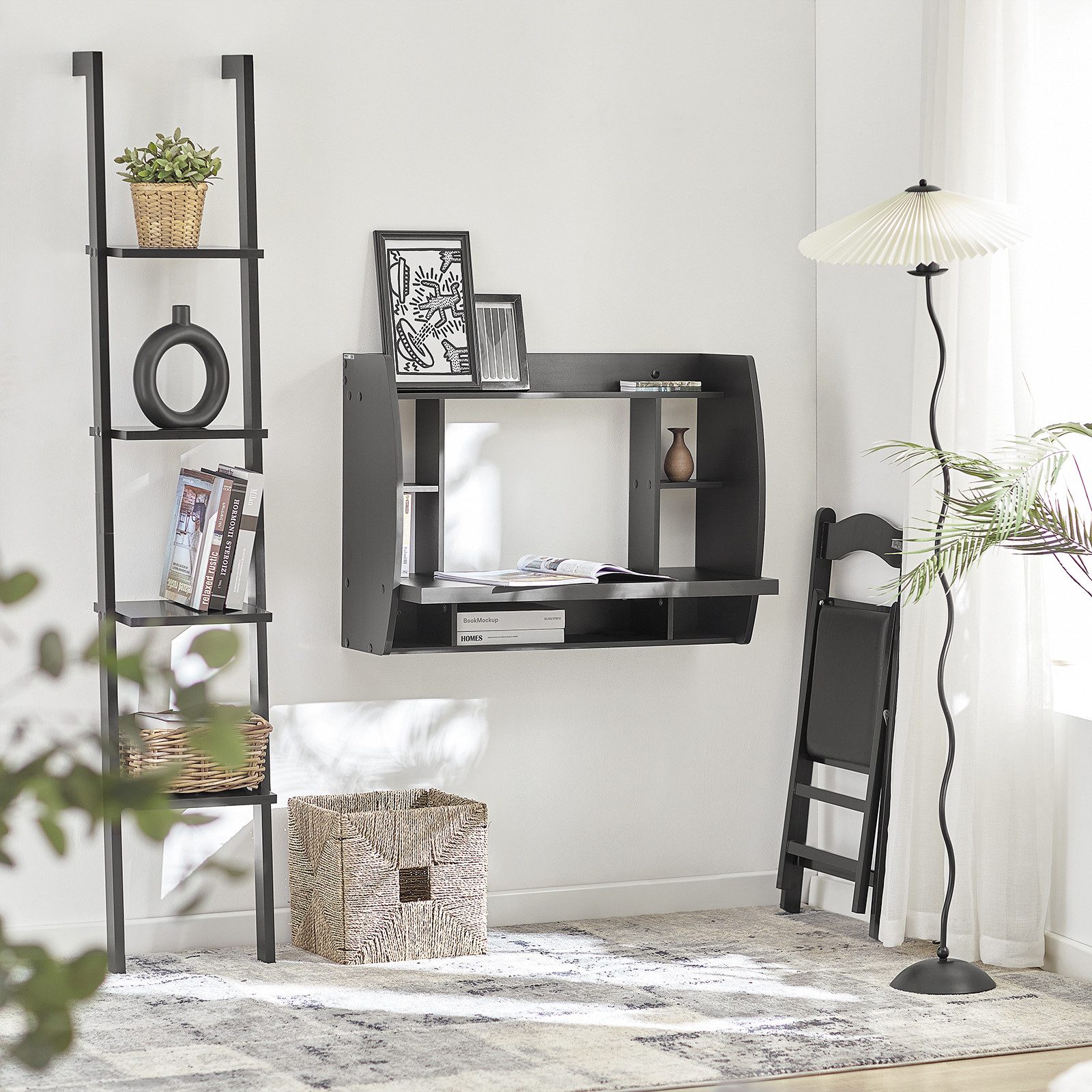 SoBuy Schreibtisch FWT18, Regal-Schreibtisch, Bürotisch, Laptoptisch, Wandtisch Wandschrank Computertisch Kinderschreibtisch