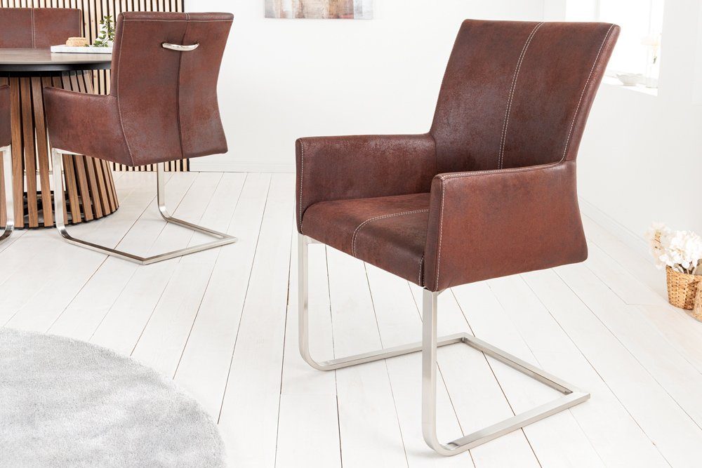 riess-ambiente Freischwinger SAMSON dark coffee / silber (Einzelartikel, 1 günstig online kaufen