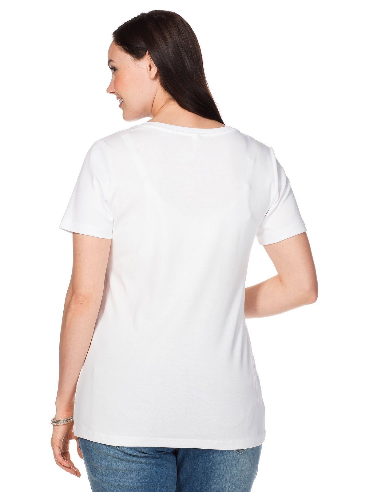 Sheego T-Shirt Große Größen mit V-Ausschnitt