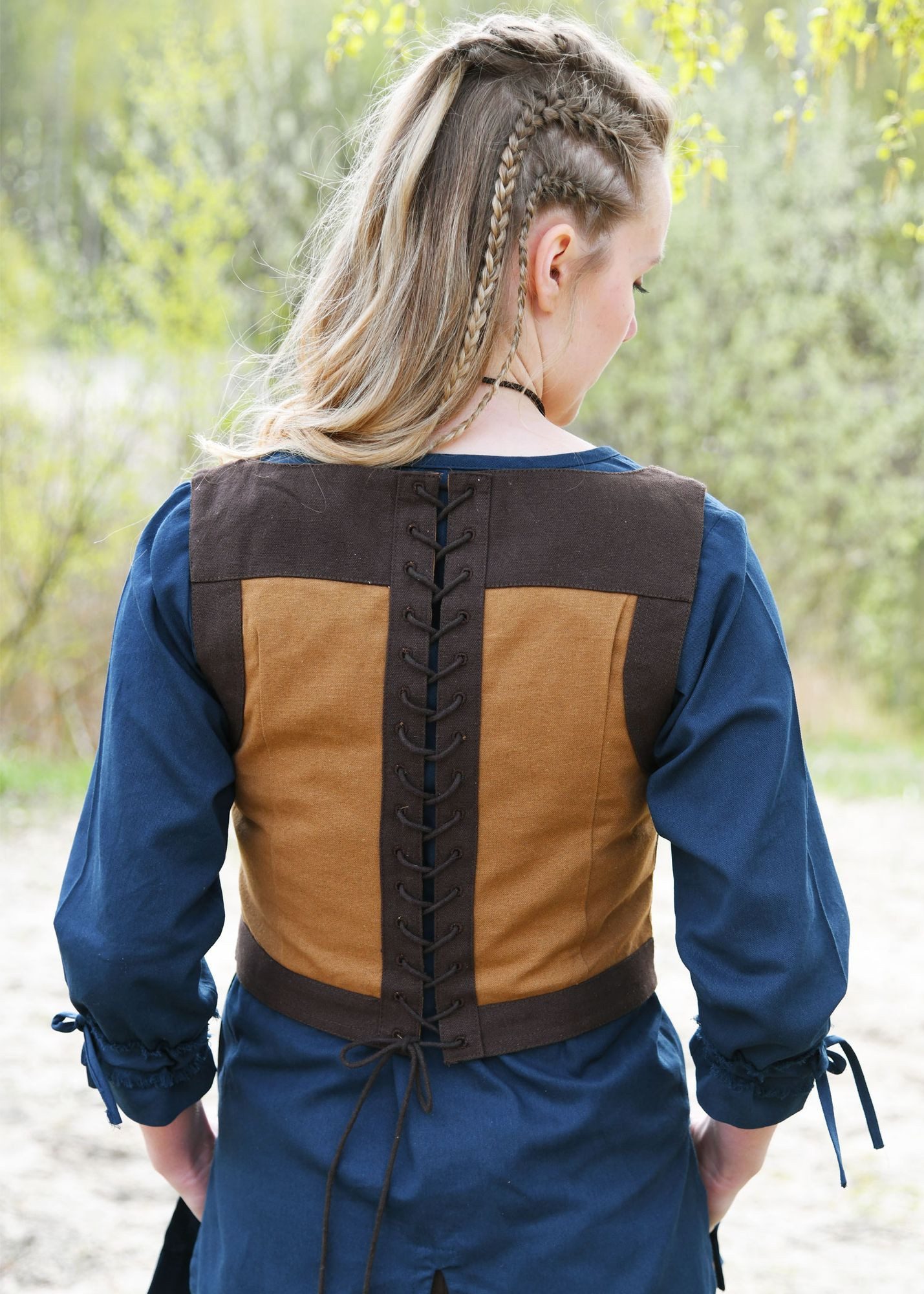 Battle Merchant Kostüm Mittelalter Corsage Kenna, braun, Gr. XL