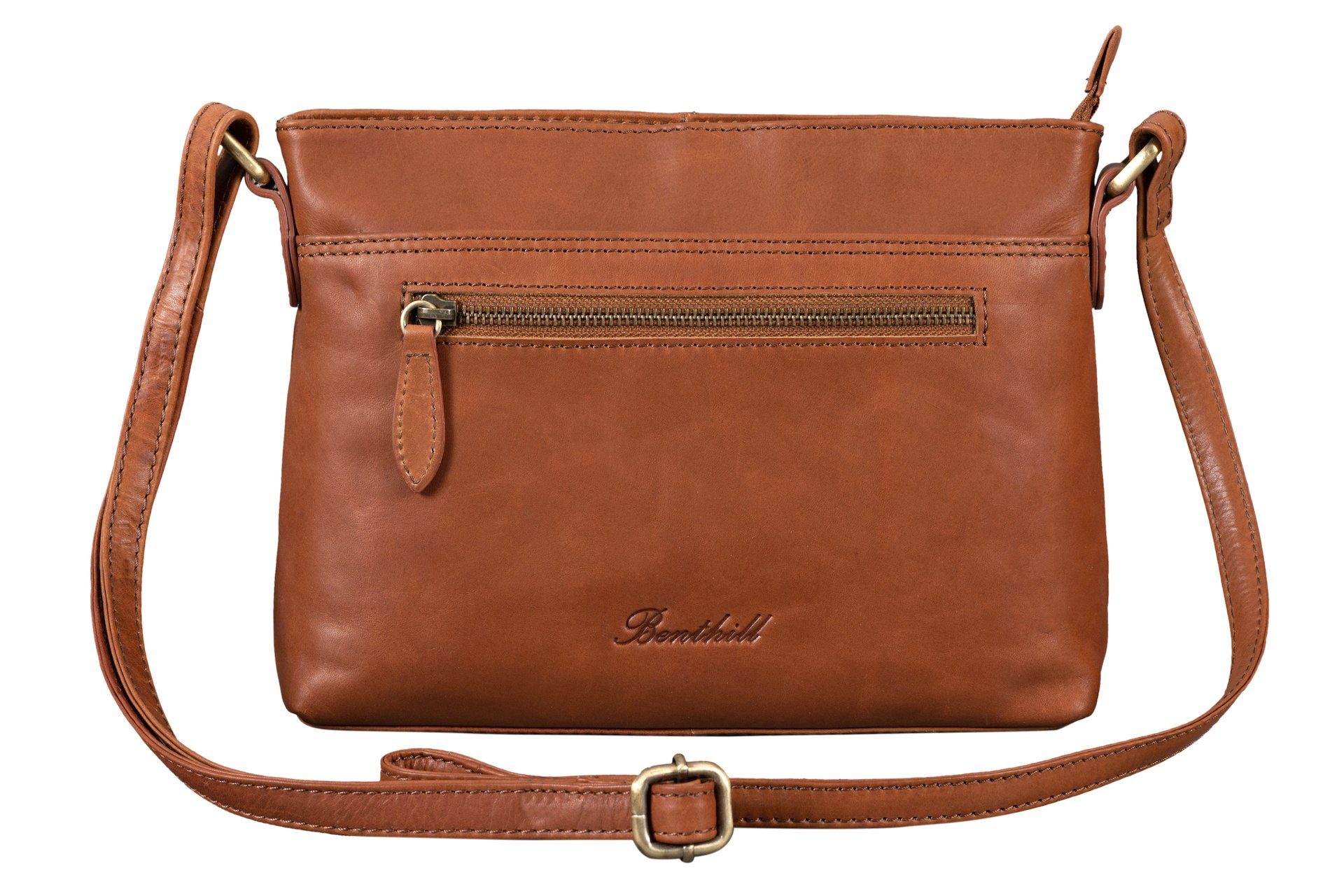Benthill Umhängetasche Damen Echt Leder Handtasche Schultertasche Tasche Vintag Umhängetasche, Schultergurt / Umhängegurt Reißverschlussfach – Bild 2 von 5