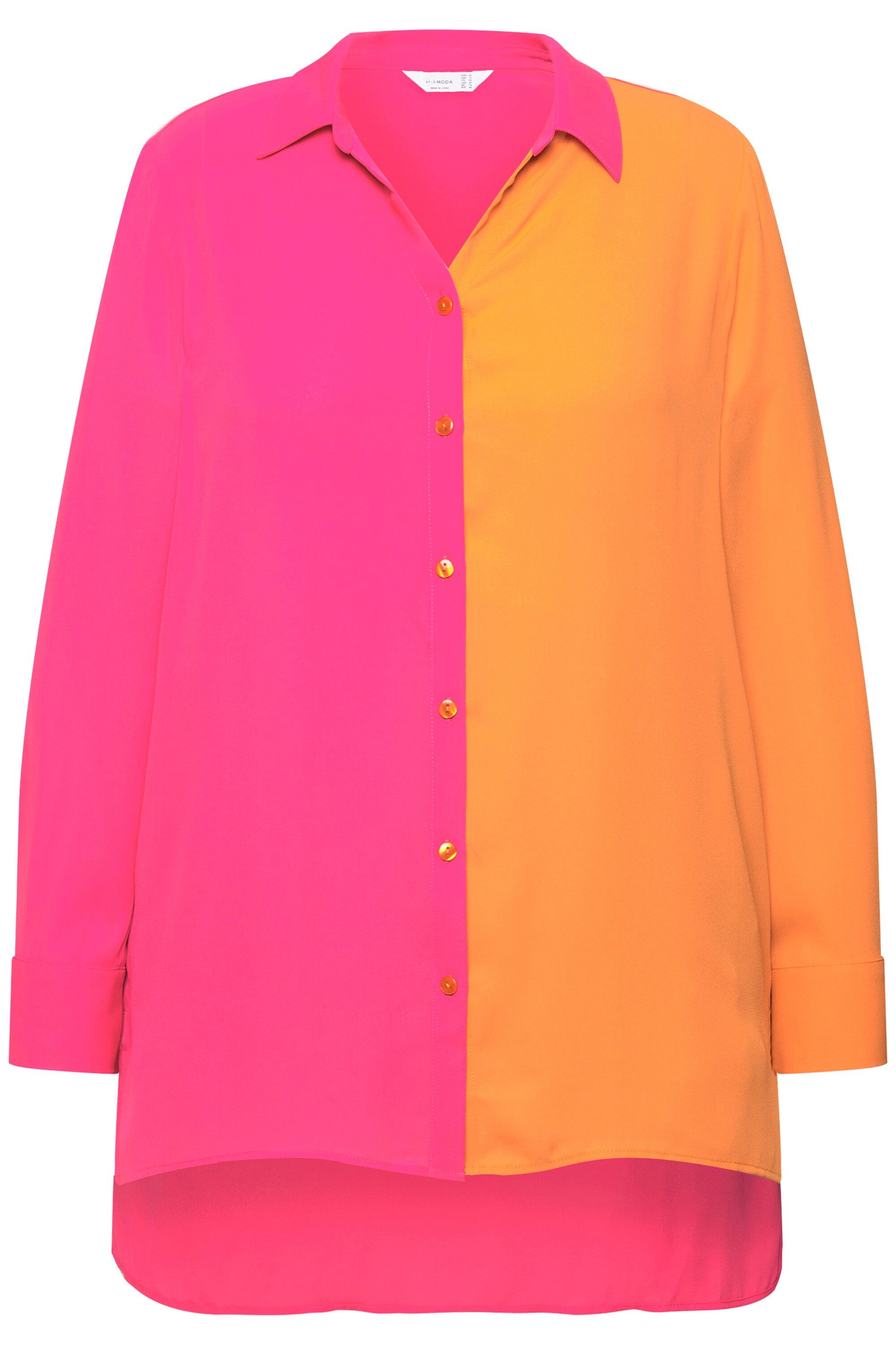 MIAMODA Hemdbluse Bluse A-Linie Satin Colorblocking günstig online kaufen