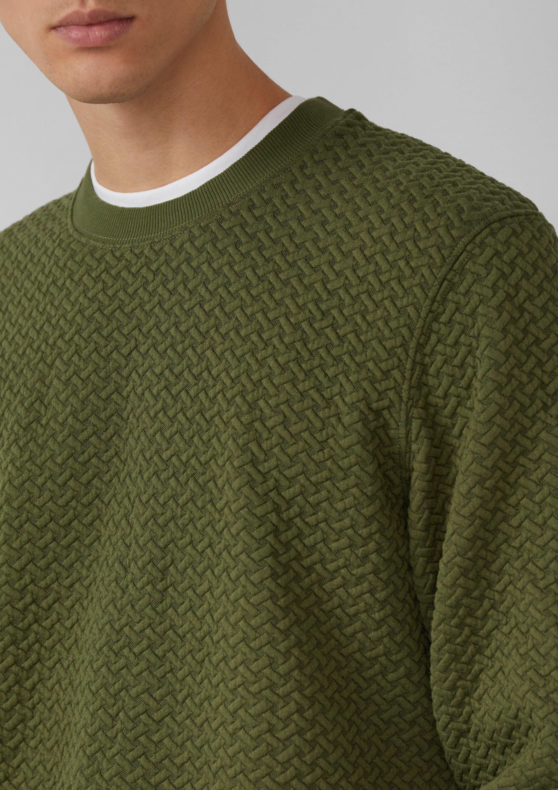 s.Oliver Sweatshirt Sweatshirt Strukturiertes Sweatshirt mit Crew Neck