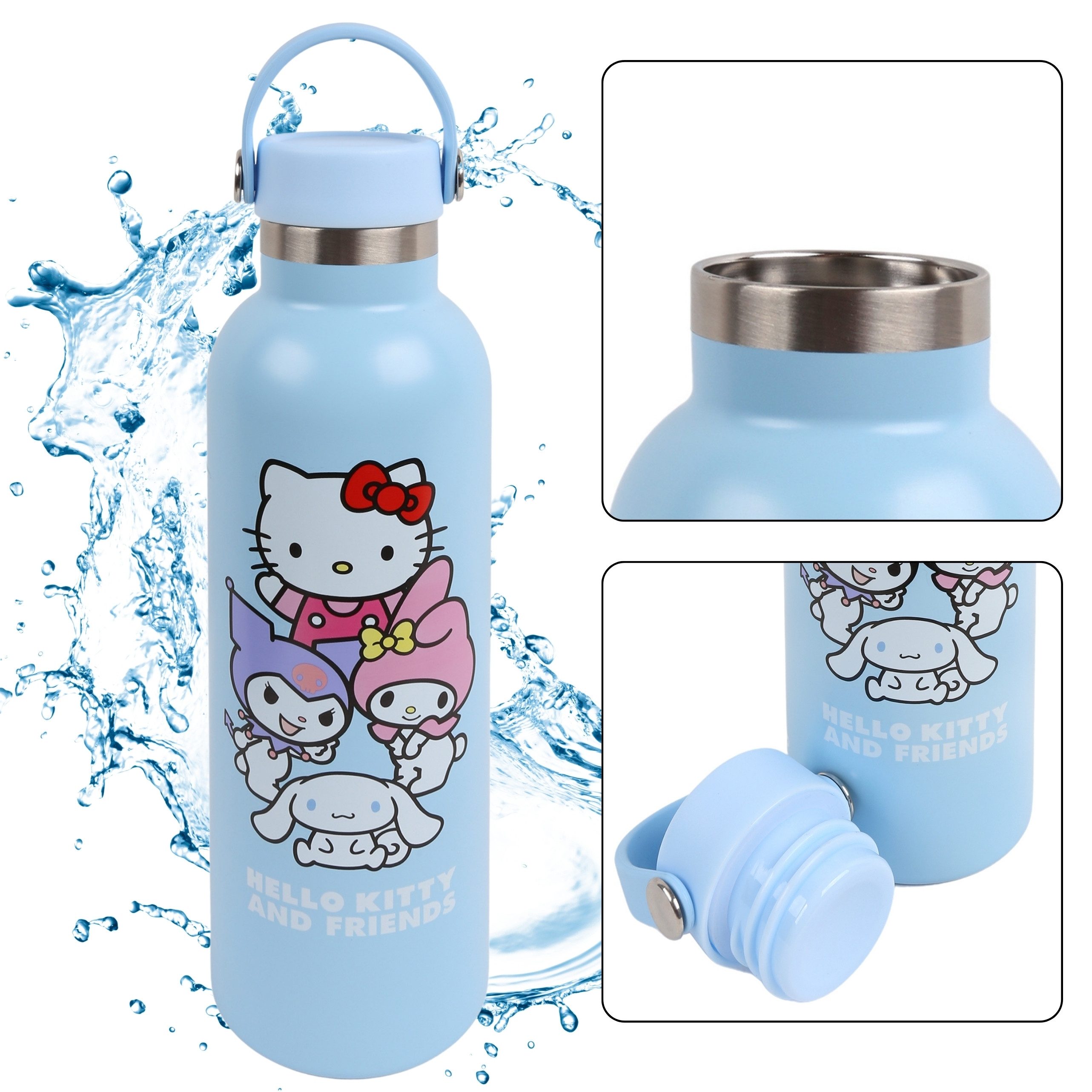 Sarcia.eu Trinkflasche Hello Kitty And Friends Stahlflasche,Schraubverschluss,700ml