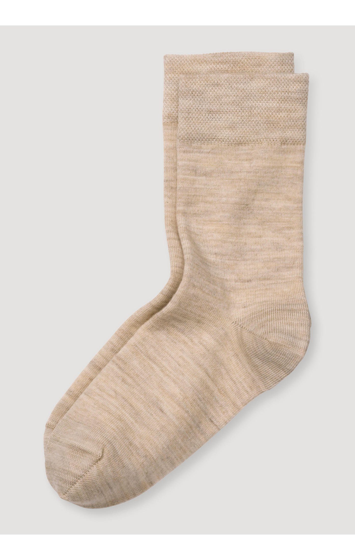 Hessnatur Socken aus Schurwolle mit Bio-Baumwolle (1-Paar) graubeige