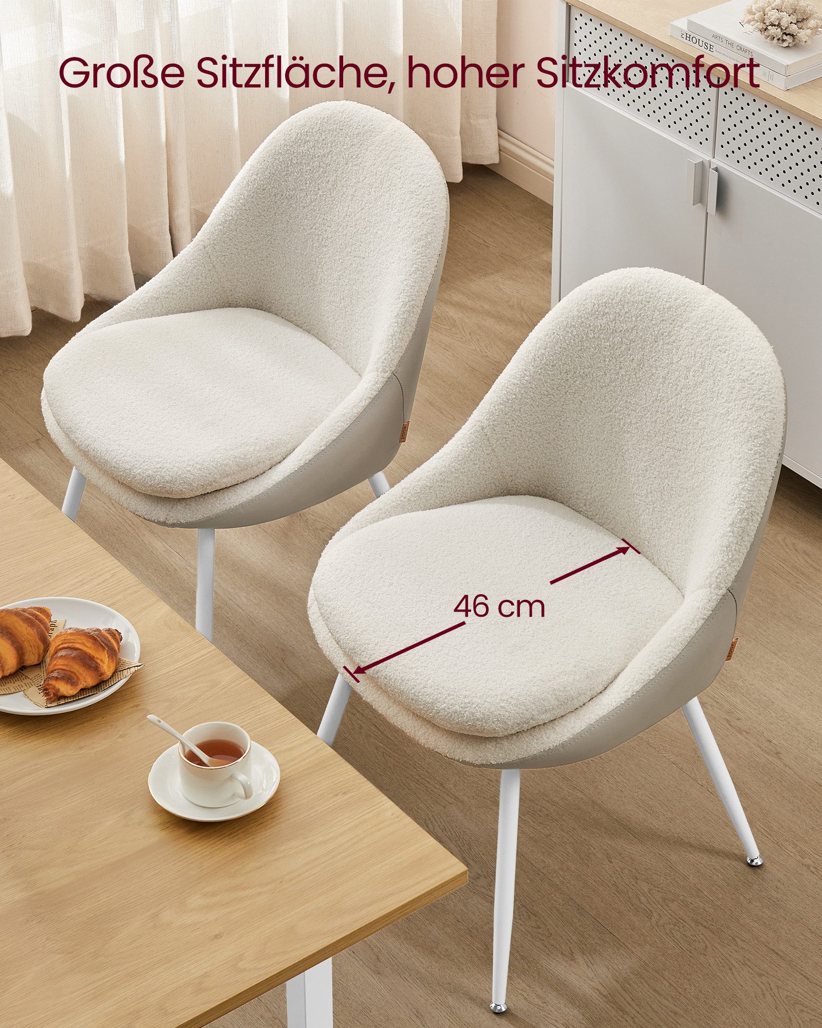 VASAGLE Esszimmerstuhl 2er Set/ 4er Set/ 6er SetKüchenstuhl-61 x 56 x 81,5 cm (T x B x H) (6 St), stuhl bis 120 kg