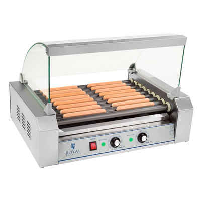 Royal Catering Elektrogrill Hot Dog Grill Hot Dog Gerät Maker Hotdog Rollen Grill Teflon 1800 W 9, 1800 W