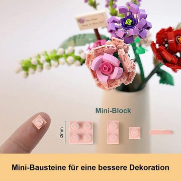 Kunstblumenstrauß Block Blume, 547pcs Dekoration Brithday Geschenk DIY Spielzeug, Welikera
