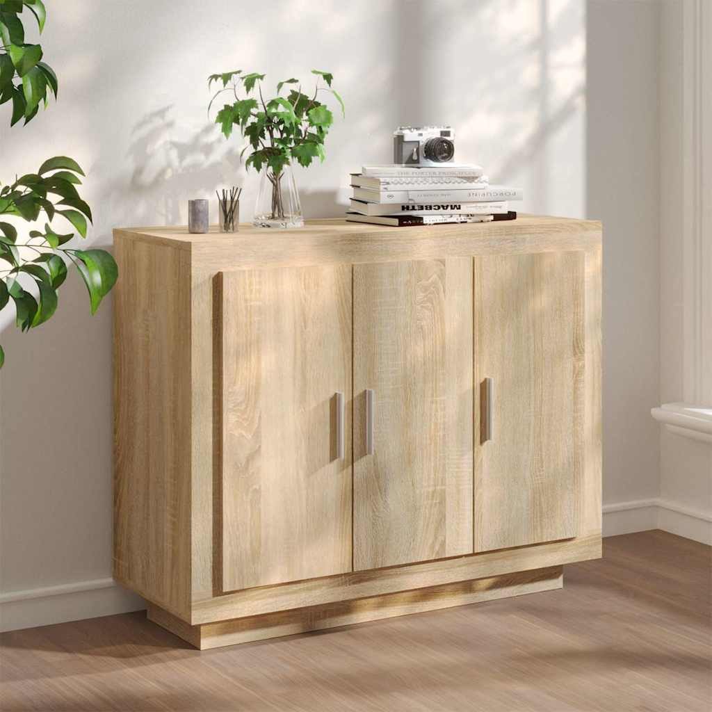 vidaXL Sideboard Sideboard Sonoma-Eiche 92x35x75 cm Holzwerkstoff (1 St) – Bild 2 von 5