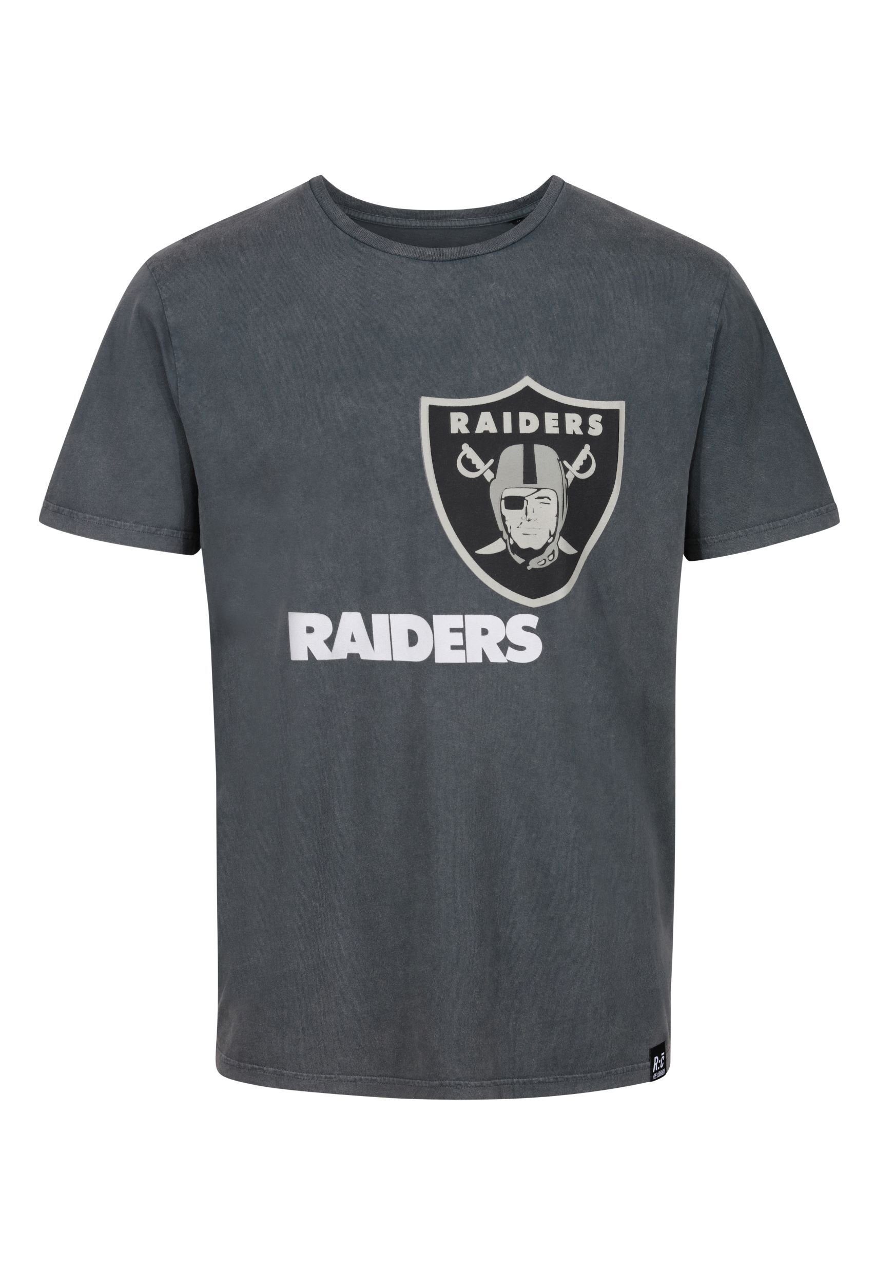 Recovered T-Shirt zertifizierte NFL Bio-Baumwolle GOTS MONOCHROME RAIDERS