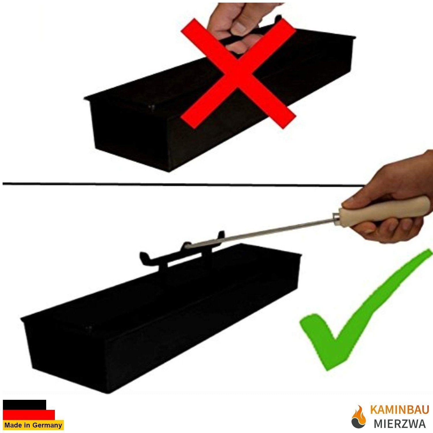Kaminbau Mierzwa Echtfeuer-Dekokamin Brenngel & Bio-Ethanol Brenner Schwarz (Auswahl 1 bis 5 Liter Fassungsvermögen), Gelkamin, Ethanolkamin, Brennerbox, Lange  – Bild 5 von 5
