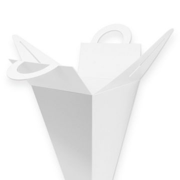 itenga Geschenkpapier 25x itenga Geschenktüte Schultüte mit Griff 21 cm, Weiß