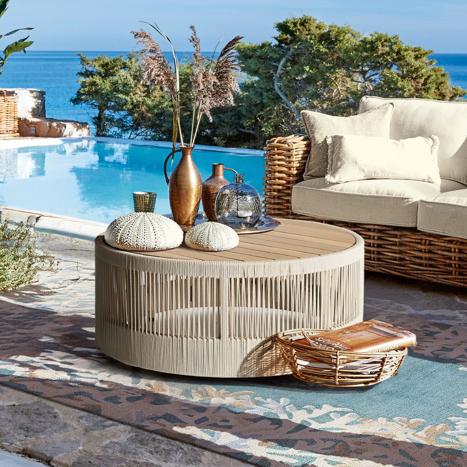 Mirabeau Gartentisch Couchtisch Delor creme/braun