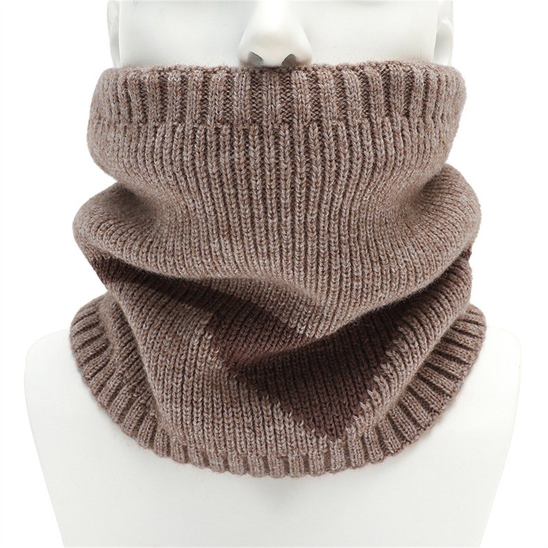 DÖRÖY Modeschal Unisex warm gepolstert gestrickt Schal,Winter gestrickt Hals Abdeckung khaki