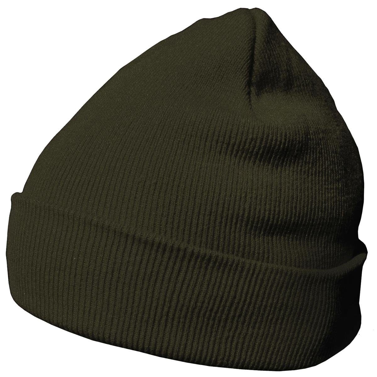 DonDon Beanie Mütze Beanie (Packung, 1-St) Wintermütze, klassisches Design, mit Krempe olive-braun