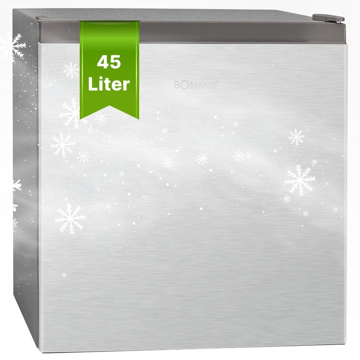 BOMANN Kühlschrank KB 7245, 50 cm hoch, 44.5 cm breit, Mini Kühlschrank 45L m. Gefrierfach leise Kühlbox