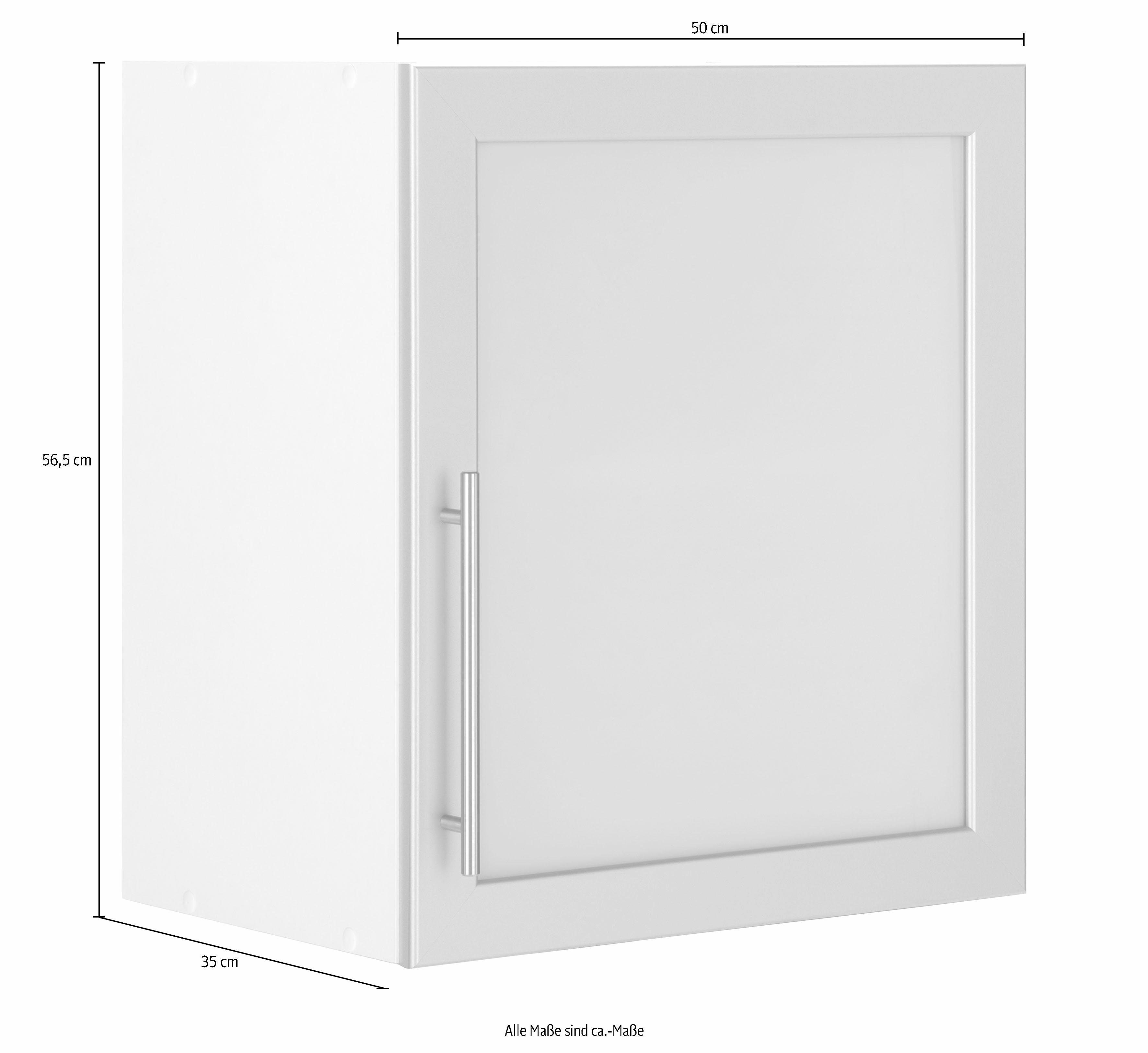 wiho Küchen Breite Ela 50 Glashängeschrank cm vanillefarben