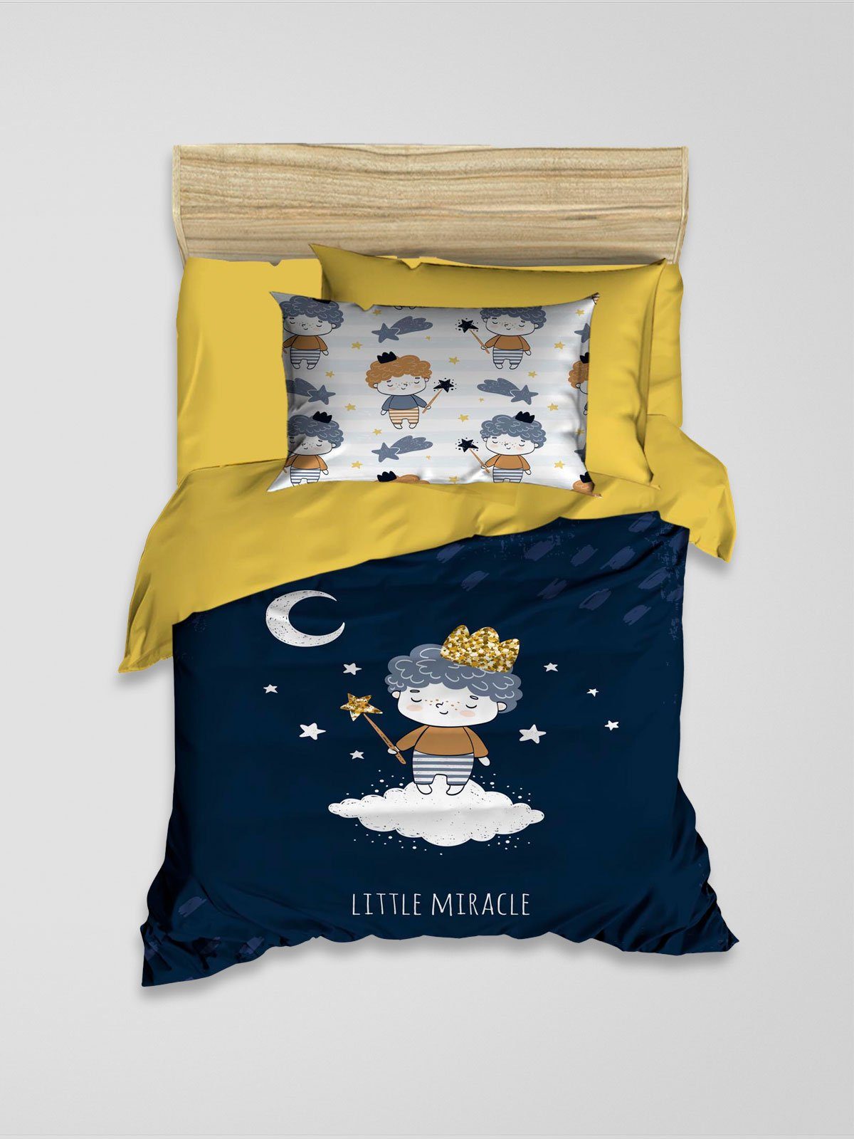 Best Class Babybettwäsche Renforcé Bettbezug-Kopfkissenbezug-Set für Baby «Der kleine Prinz», 100% Baumwolle, 2 teilig, 100% Renforcé Baumwolle Bettwäsche-Set mit 3D Muster