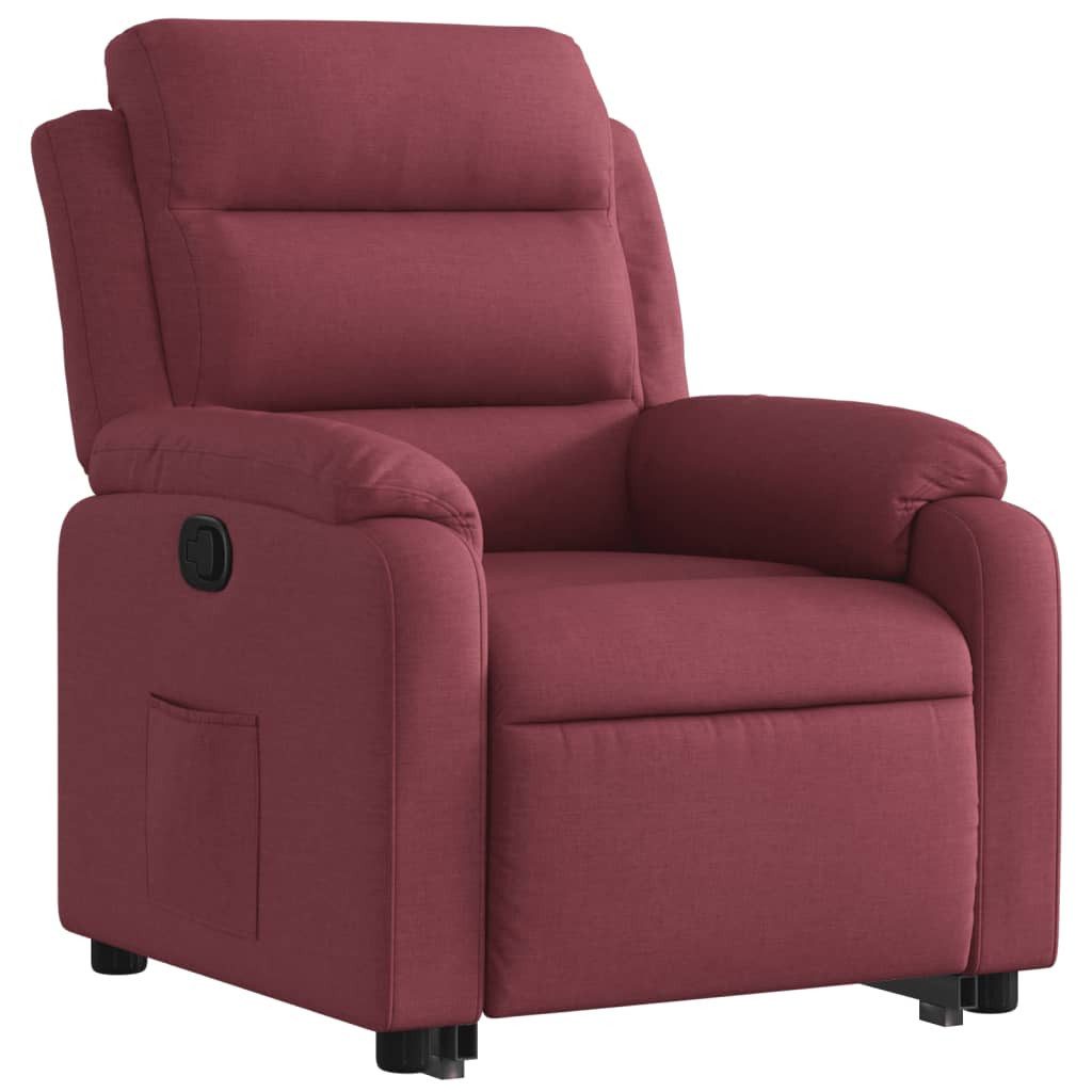 Sessel Relaxsessel mit Aufstehhilfe Weinrot Stoff
