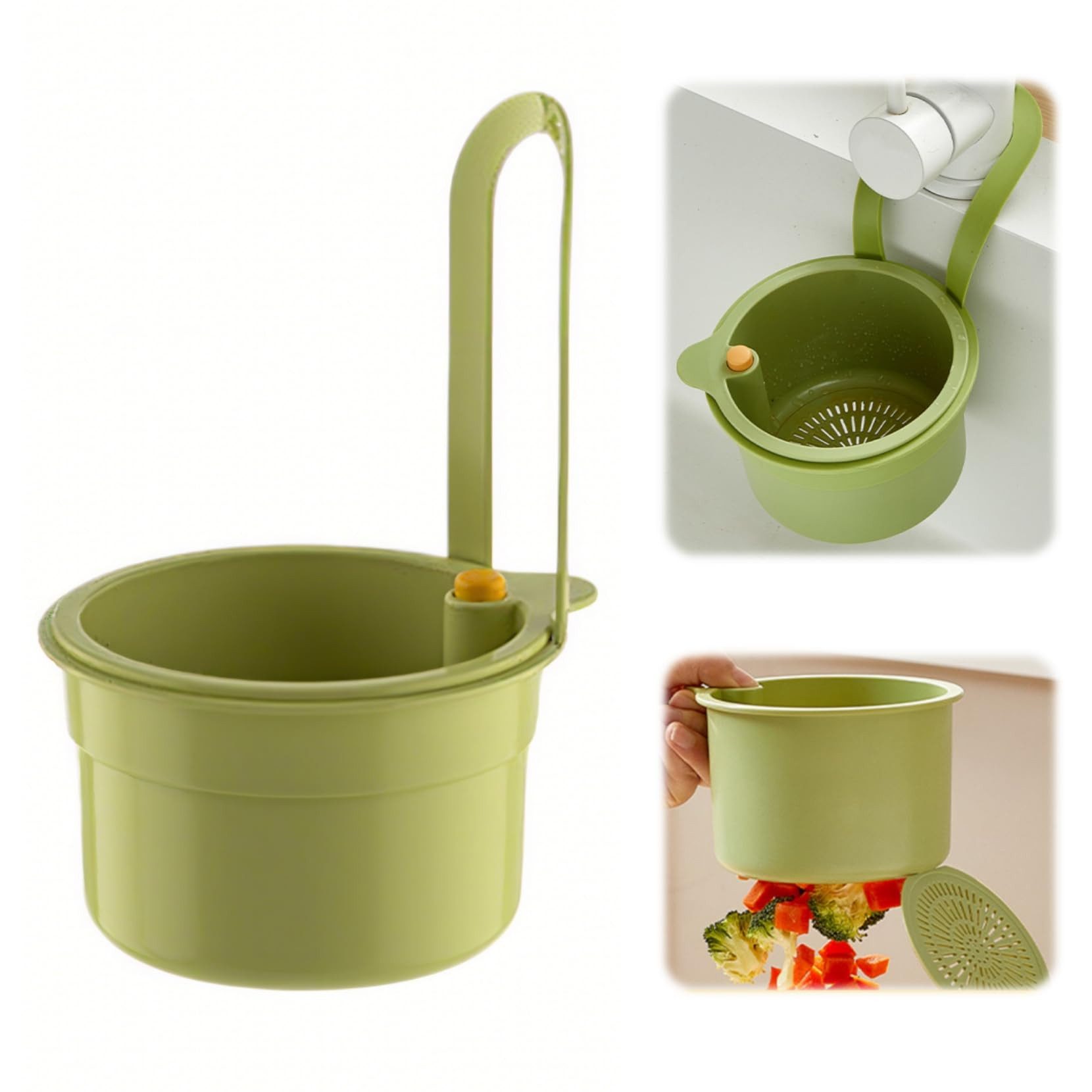 FOUORTUNATE-BEE Abflusssieb Sieb für Spülbecken, Snap-Button Spülbecken Sieb, (Wasserhahn Hängend, ohne Hände zu verschmieren, Abnehmbare silikon Waschbecken sieb, für Waschen/Organizer in Küche)