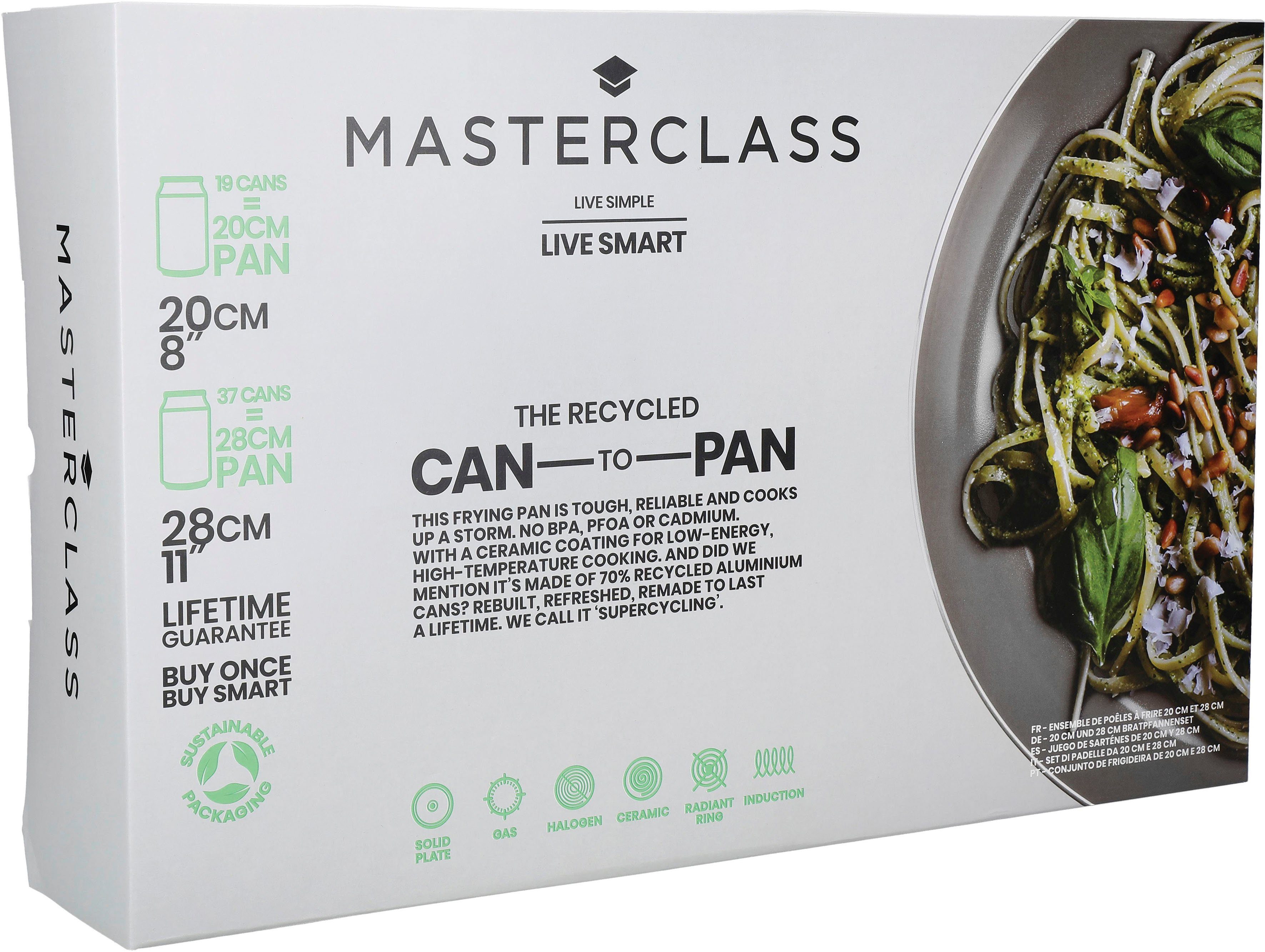 Can-to-Pan (Set, MasterClass Bratpfanne Ceramic, Ø MasterClass Aluminium Induktion cm, 2-tlg), 20/28