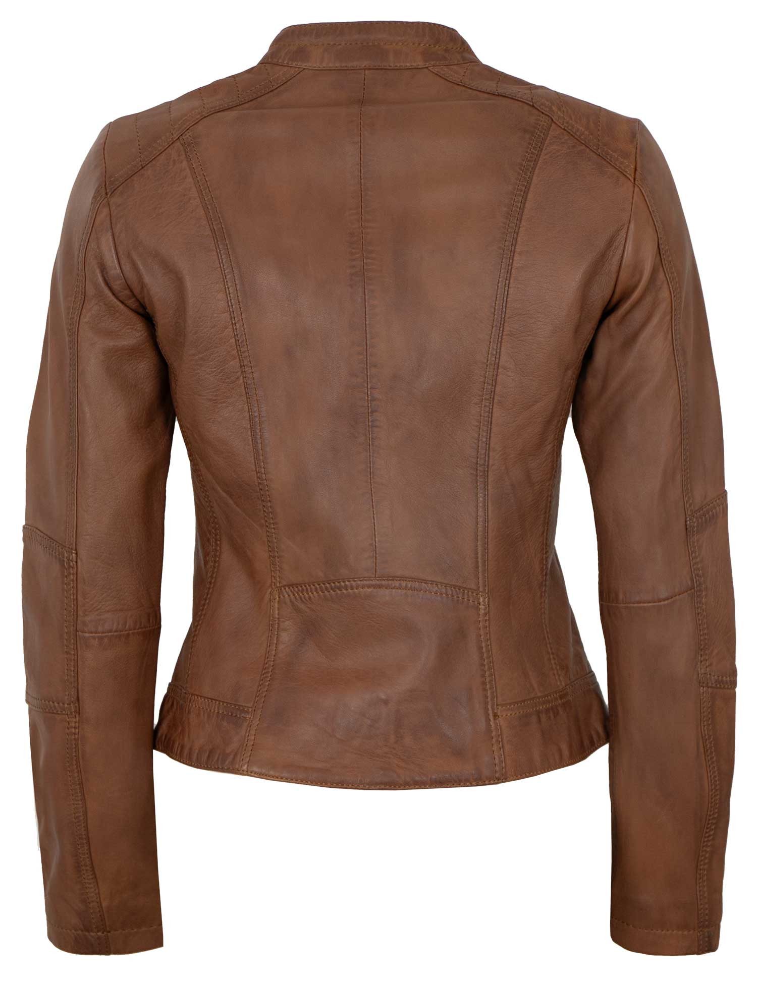7eleven Lederjacke Toulouse 7eleven - Damen Lederjacke Lammnappa cognac