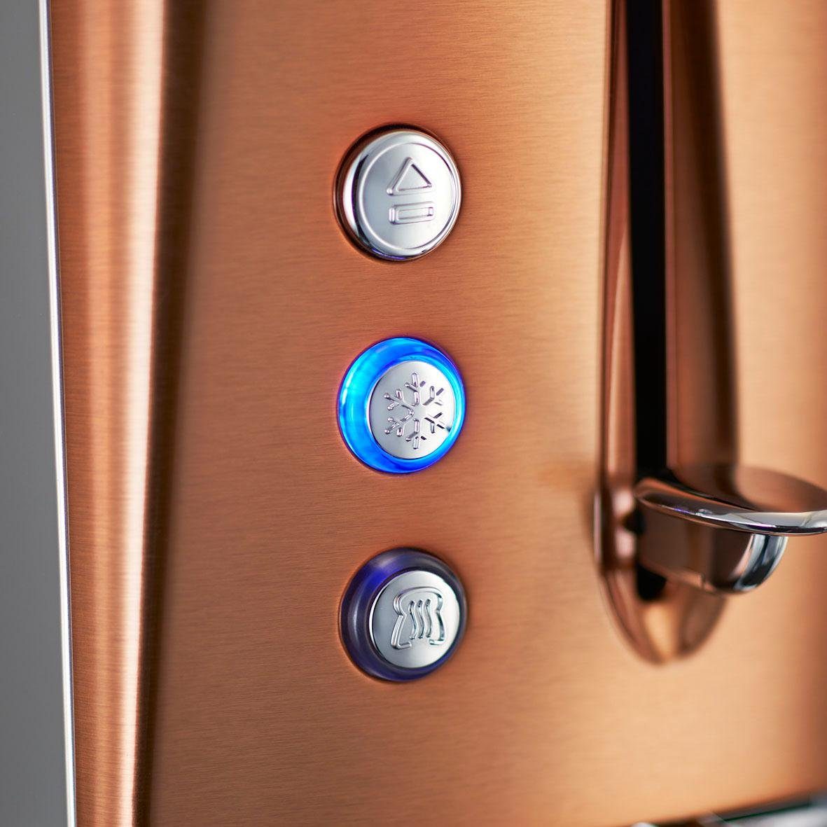 RUSSELL HOBBS Toaster Luna Copper Accents 24290-56, 2 kurze Schlitze, für 2 Scheiben, 1550 W, 2 extra breite Toastschlitze