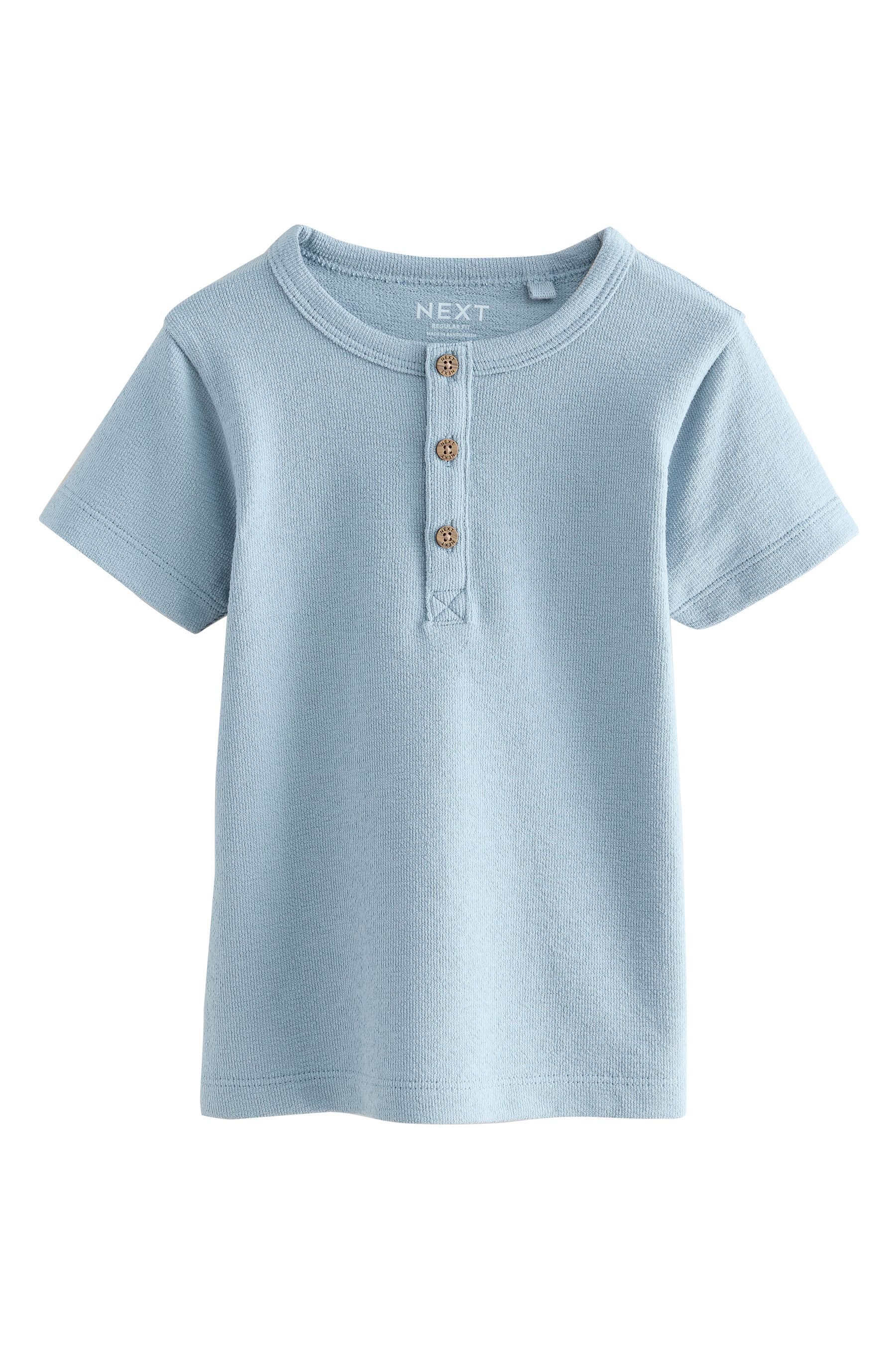Next Henleyshirt Kurzarm-T-Shirt mit Henley-Ausschnitt, 3er-Pack (3-tlg)