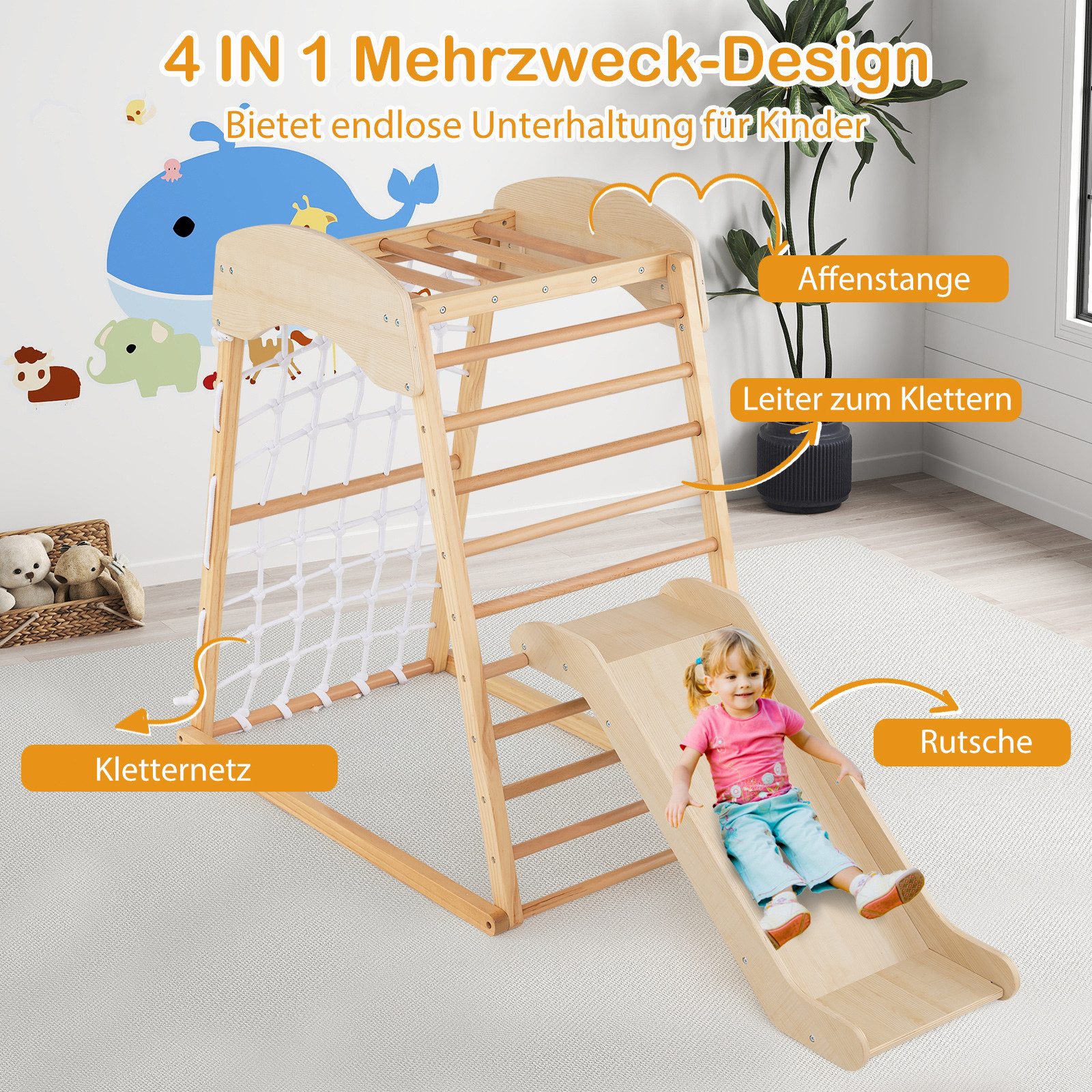 COSTWAY Spielturm Klettergerüst, mit Rutsche & günstig online kaufen