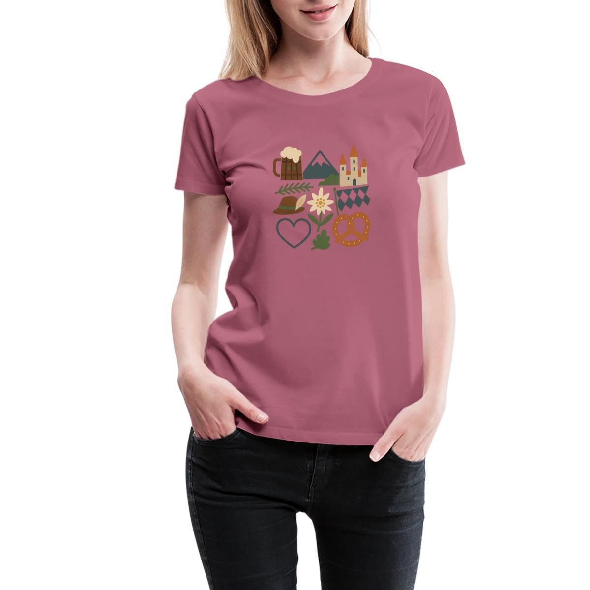 Spreadshirt T-Shirt Bayern Volksfest Breze Edelweiß günstig online kaufen