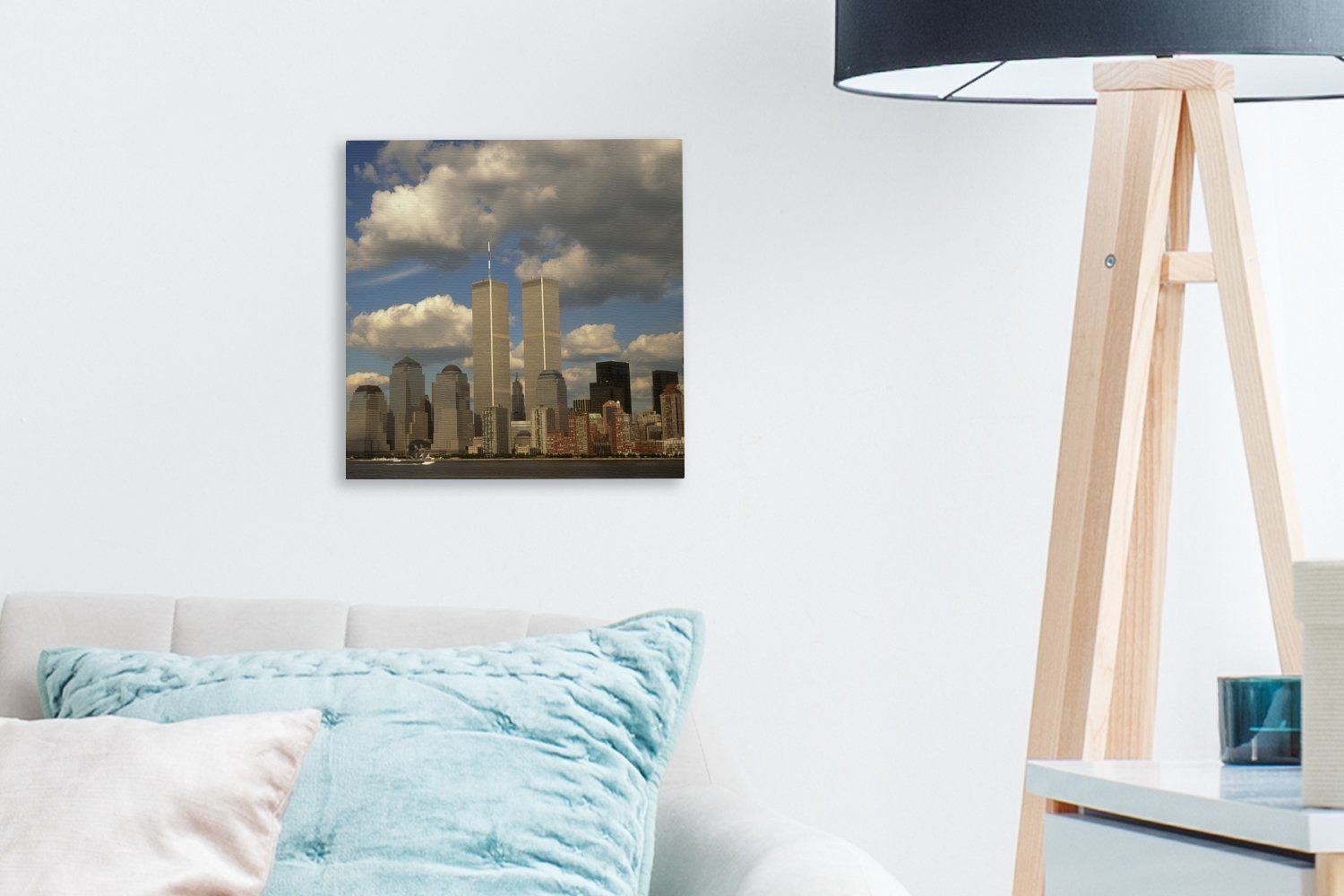 OneMillionCanvasses® Leinwandbild World Trade Center Schlafzimmer - Wolken, (1 Leinwand Wasser Wohnzimmer St), Bilder - für