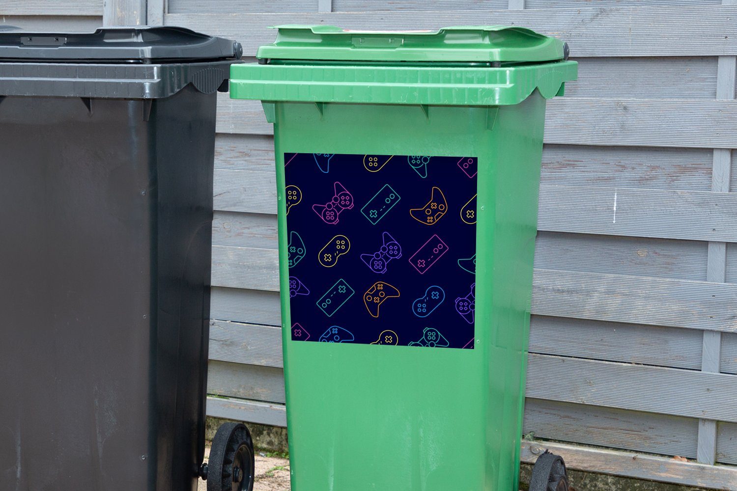 Mülleimer-aufkleber, Mülltonne, Spiele MuchoWow St), Muster Sticker, - Abfalbehälter Controller (1 - Wandsticker Container,