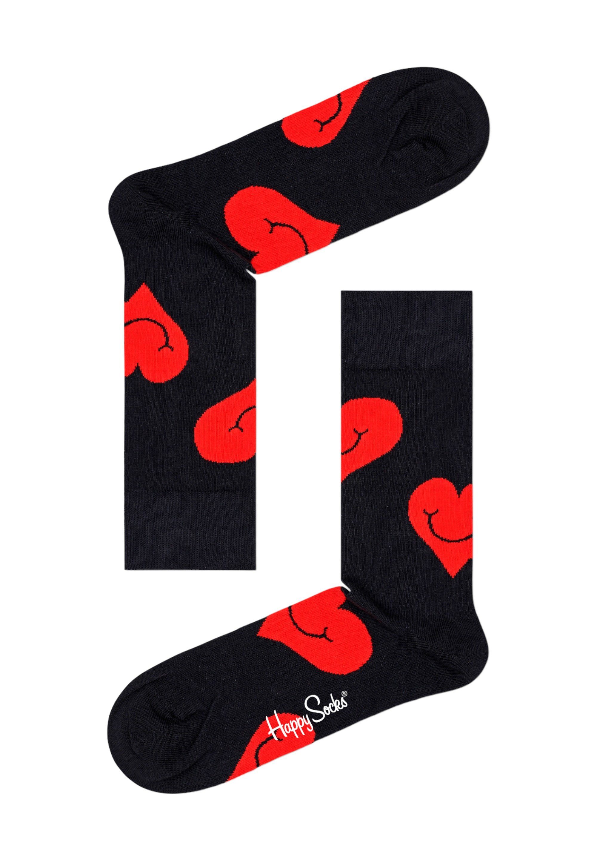 Happy Socks Basicsocken 2-Pack I Heart You Socks Gift Set gekämmte Baumwolle,  Verstärkter Fersen- und Zehenbereich