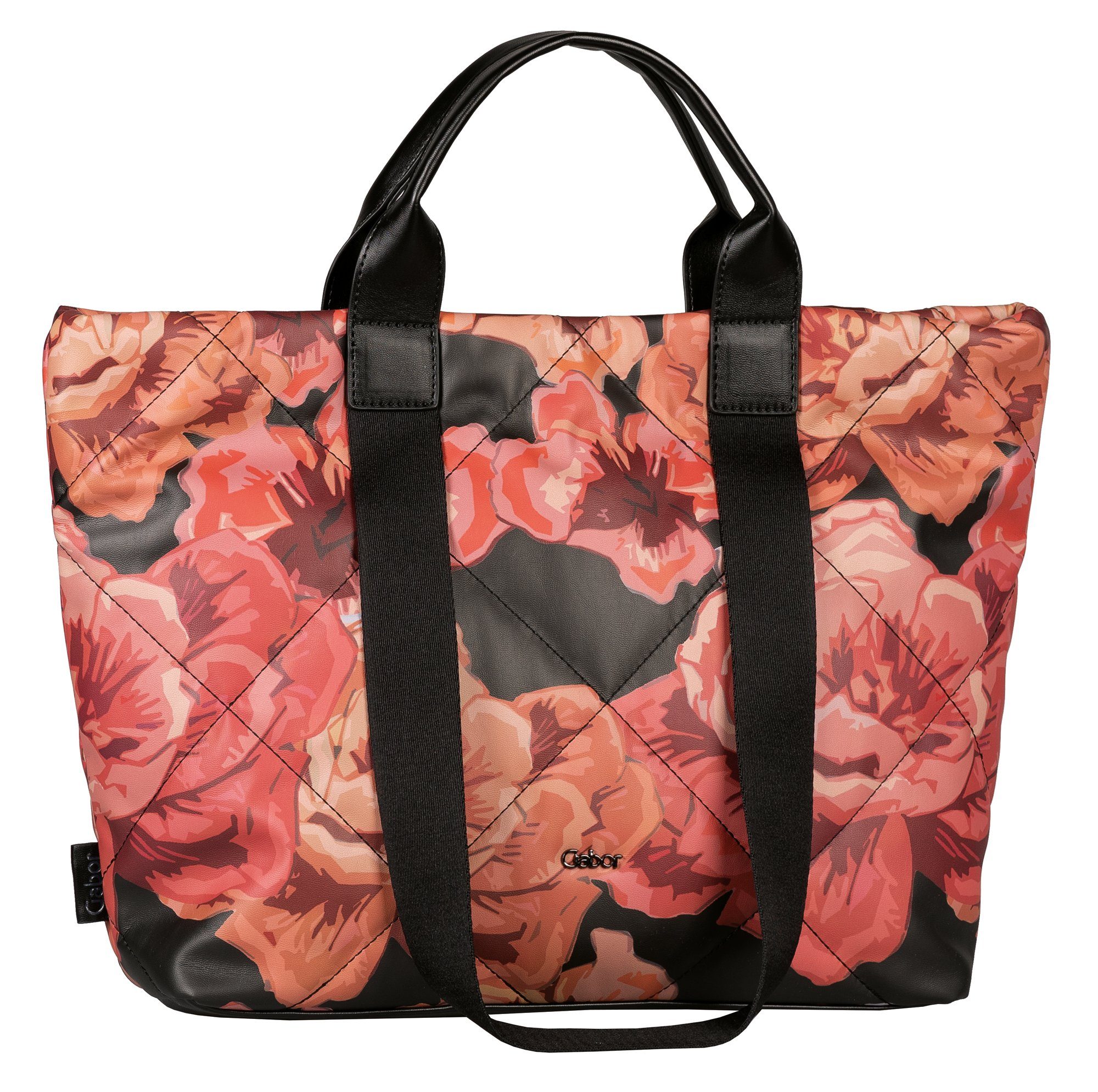 Shopper black XL GABOR-NATALI Zip-Shopper Damen-Henkeltasche flower 43x13x30- Gabor