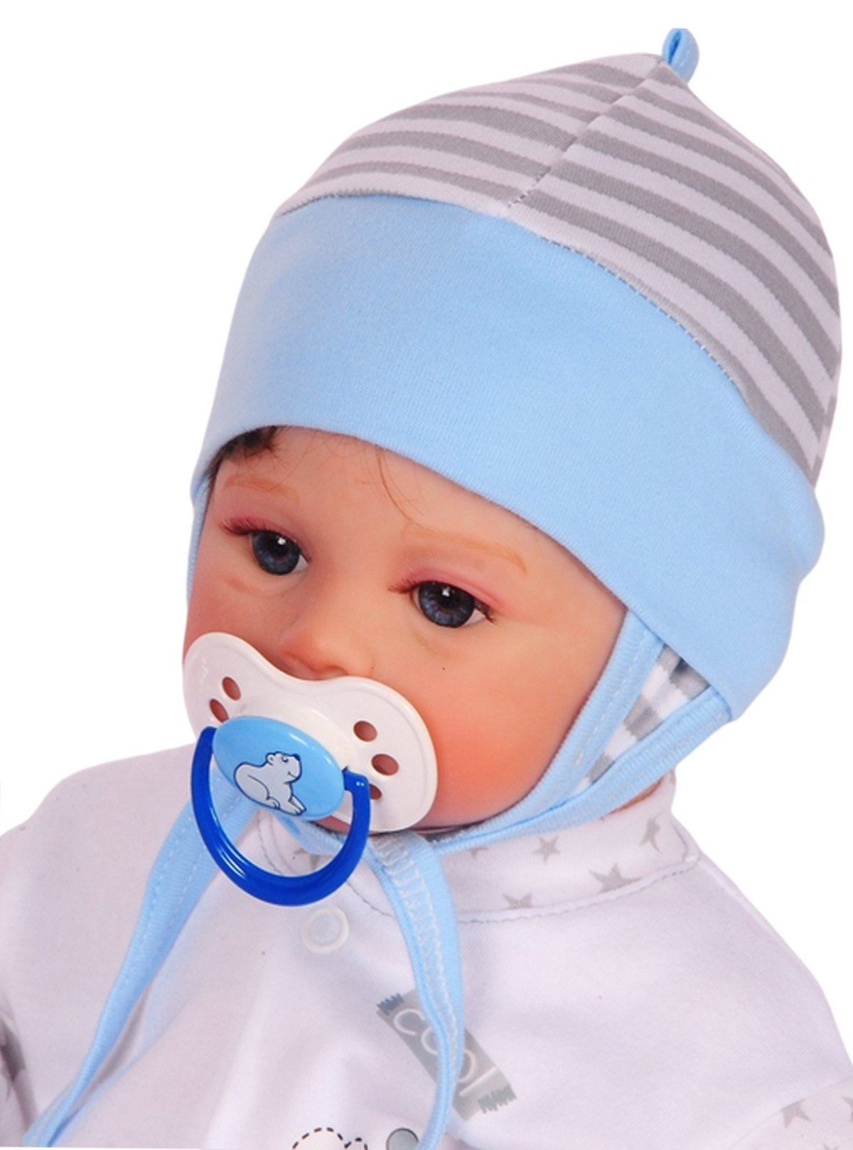 Erstlingsmütze Mütze für Neugeborene Babymütze Baby Haube geringelt