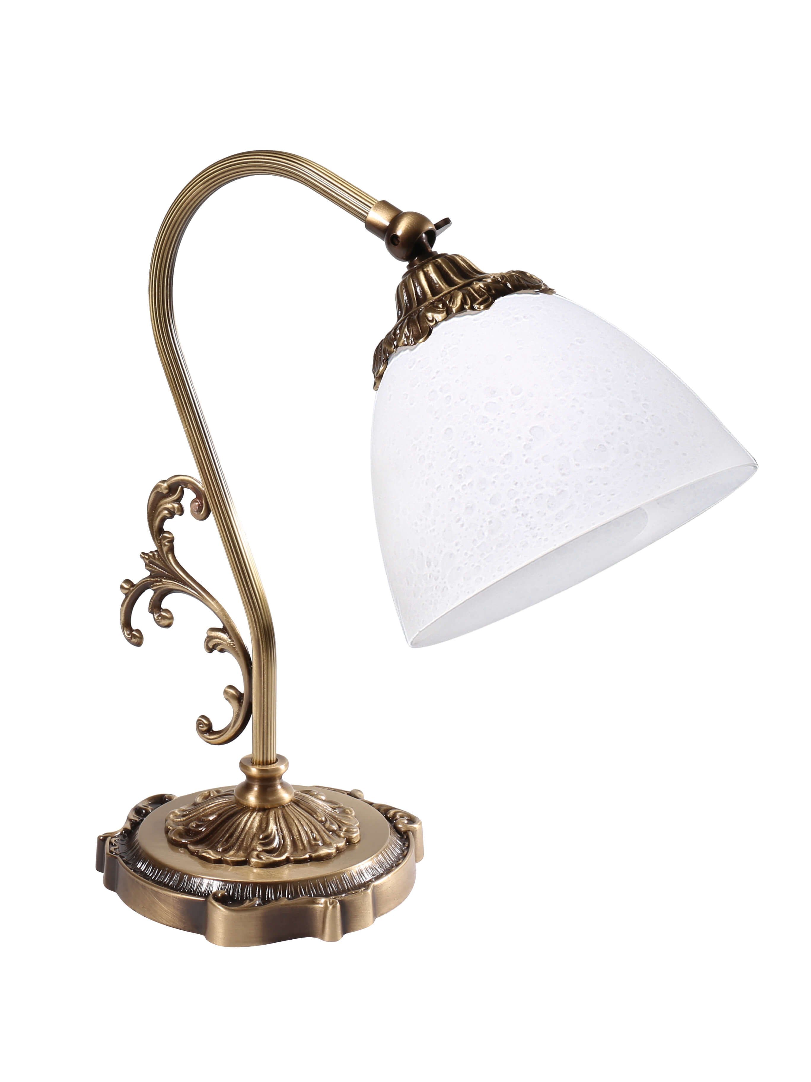 Schlafzimmerlampe Jugendstil Messing Tisch Nachttischlampe echtes H:30cm bronziert Licht-Erlebnisse E14 BEATRICE, Leuchtmittel, ohne
