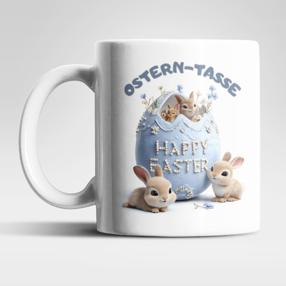 WS-Trend Tasse Anti Stress Ostern Hase Kaffeetasse Teetasse Tasse Geschenkidee, Keramik