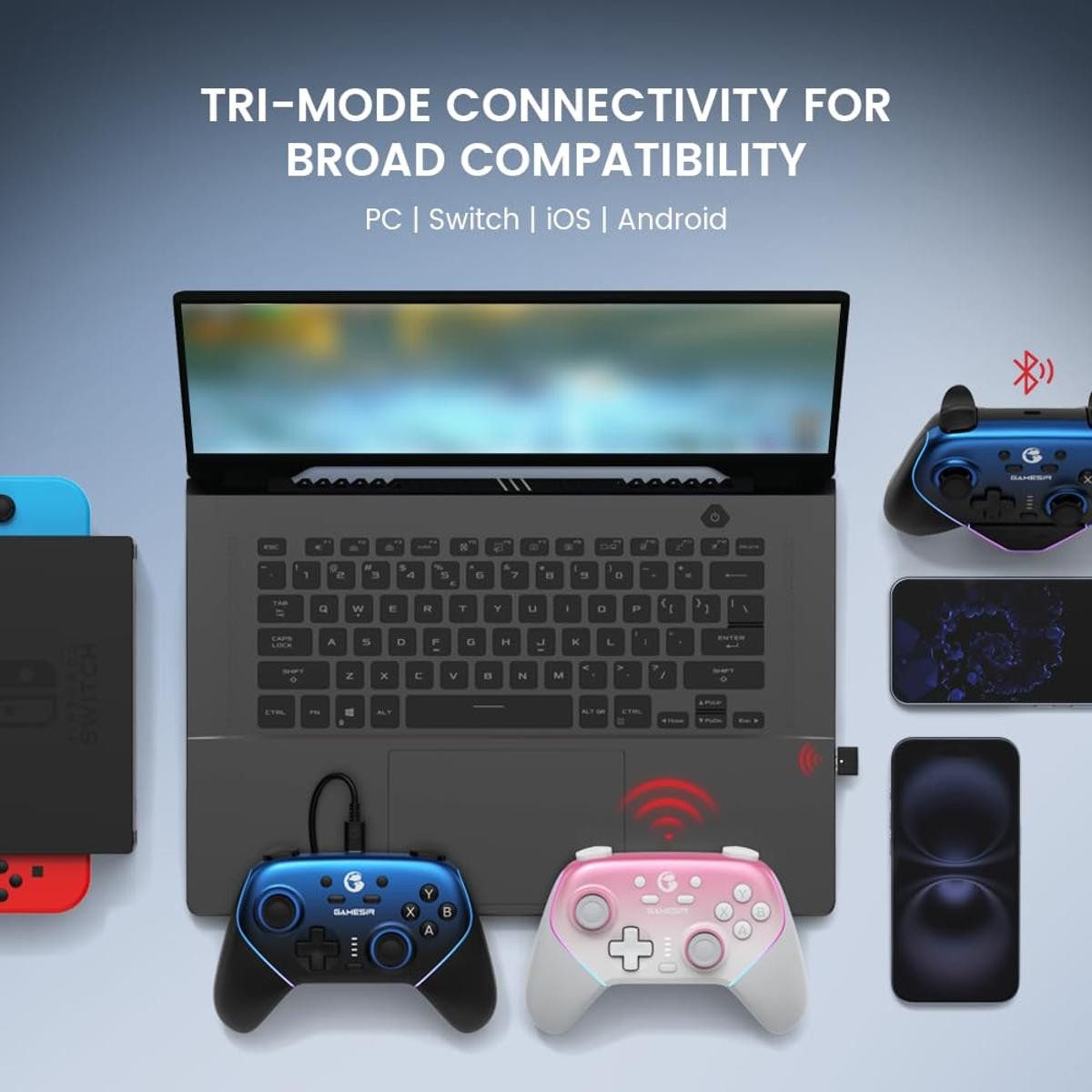 Gamesir GameSir Super Nova kabelloser Controller + Ladestation Nightfall Blue Nintendo-Controller