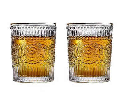 Rungassi Gläser-Set 2 x Trinkglas Gläserset 300ml H 10cm Wasser, Cocktail, Whisky-Gläser, Glas