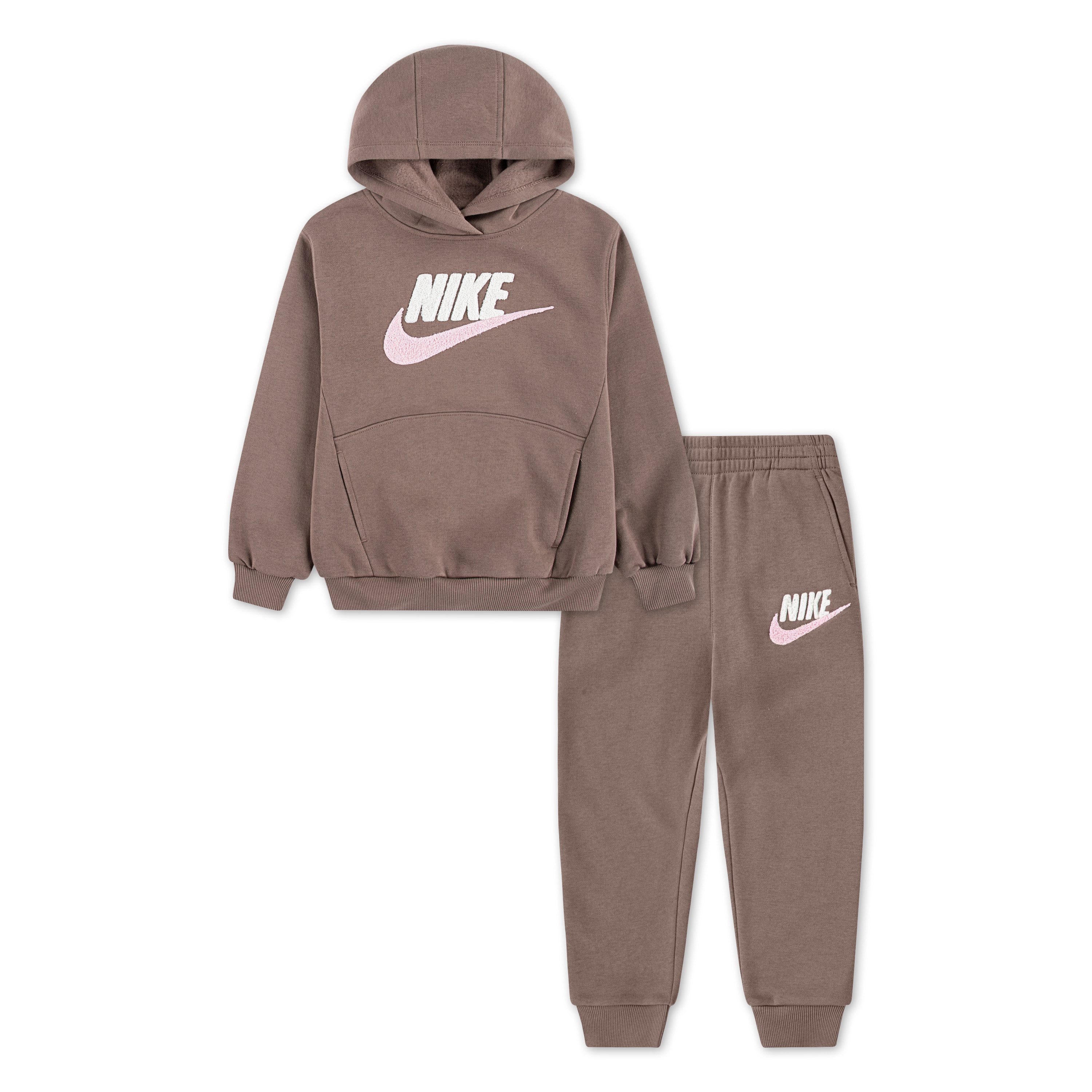 Nike Sportswear Jogginganzug NKN CLUB CHENILLE FLC HOODY JO (2-tlg), für Kinder, zweiteiliges Set, aus Baumwolle und Polyester