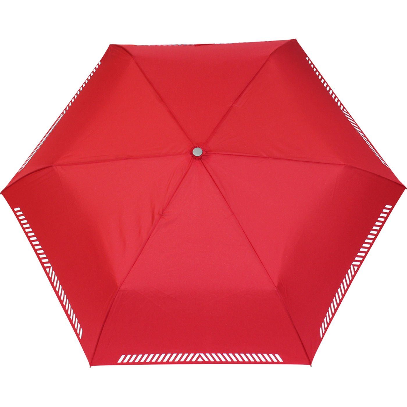 iX-brella Taschenregenschirm Mini Kinderschirm reflektierend Safety leicht, Reflex rot extra