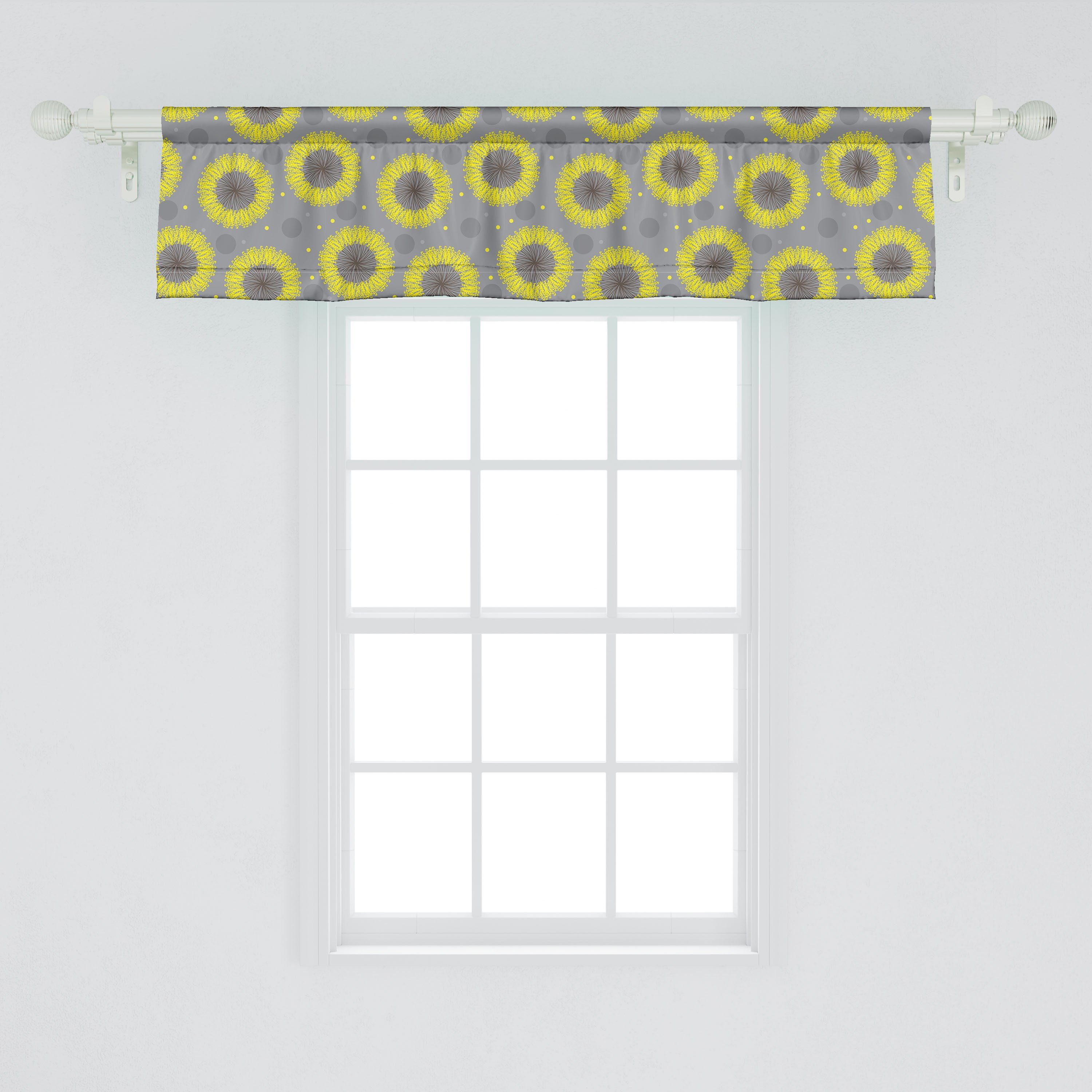 Dekor Abstrakt Vorhang Scheibengardine Circular Big Stangentasche, Volant mit Abakuhaus, Küche Microfaser, für Löwenzahn Schlafzimmer