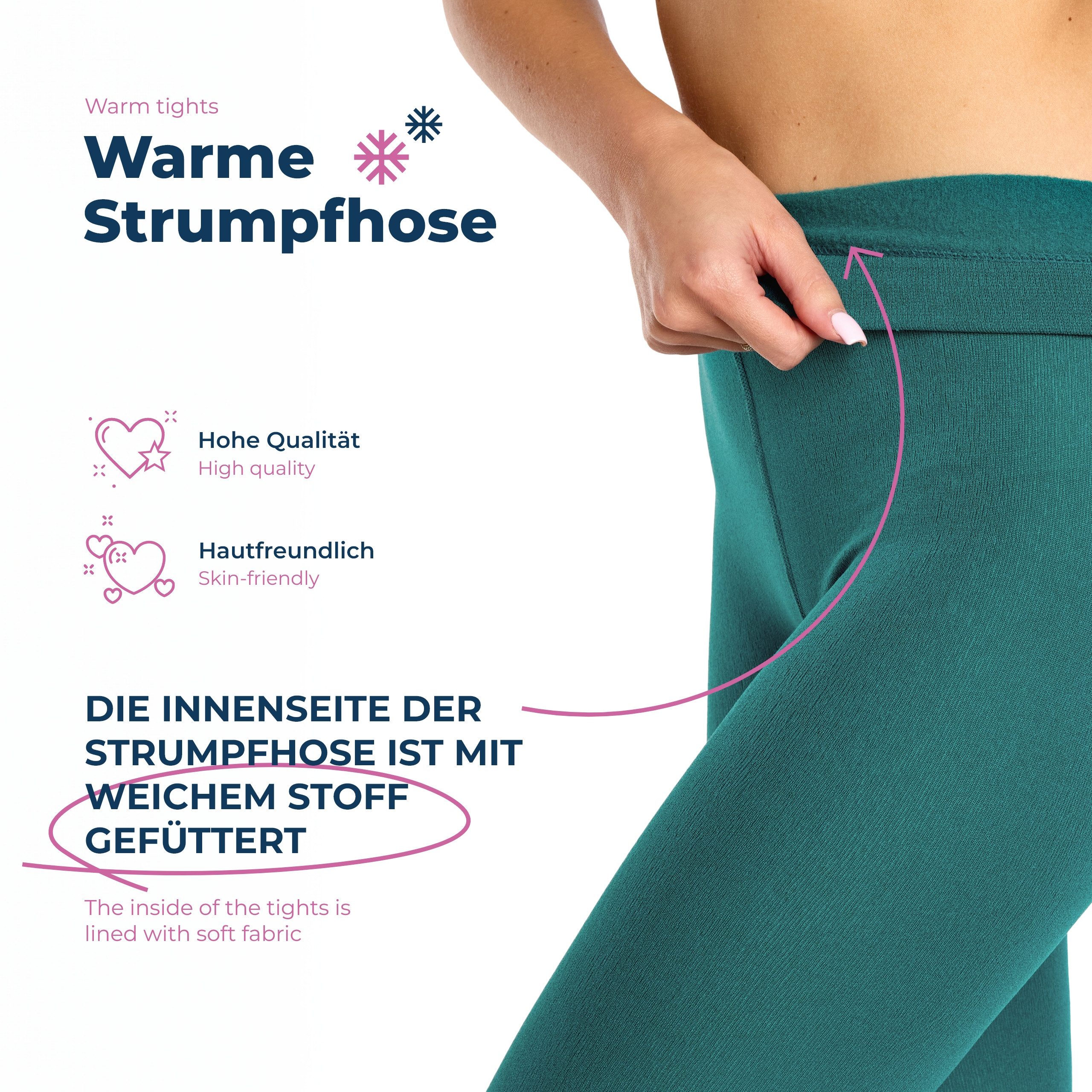 Merry Style Strumpfhose Thermo Strumpfhose Damen Winter Wärme Tights Gefütterte MS-ATX-442 (1 St)
