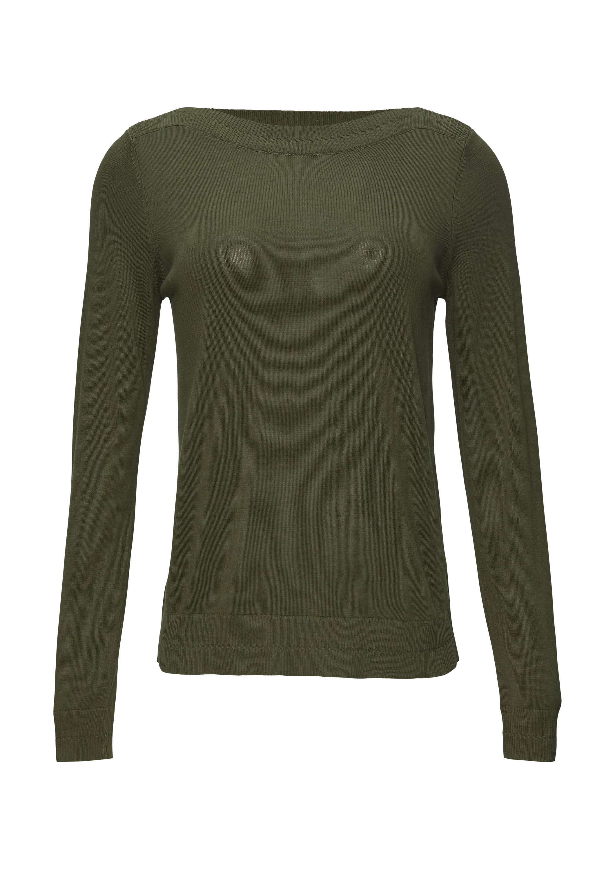 s.Oliver Longpullover Strickpullover Strickpullover mit U-Boot-Ausschnitt günstig online kaufen