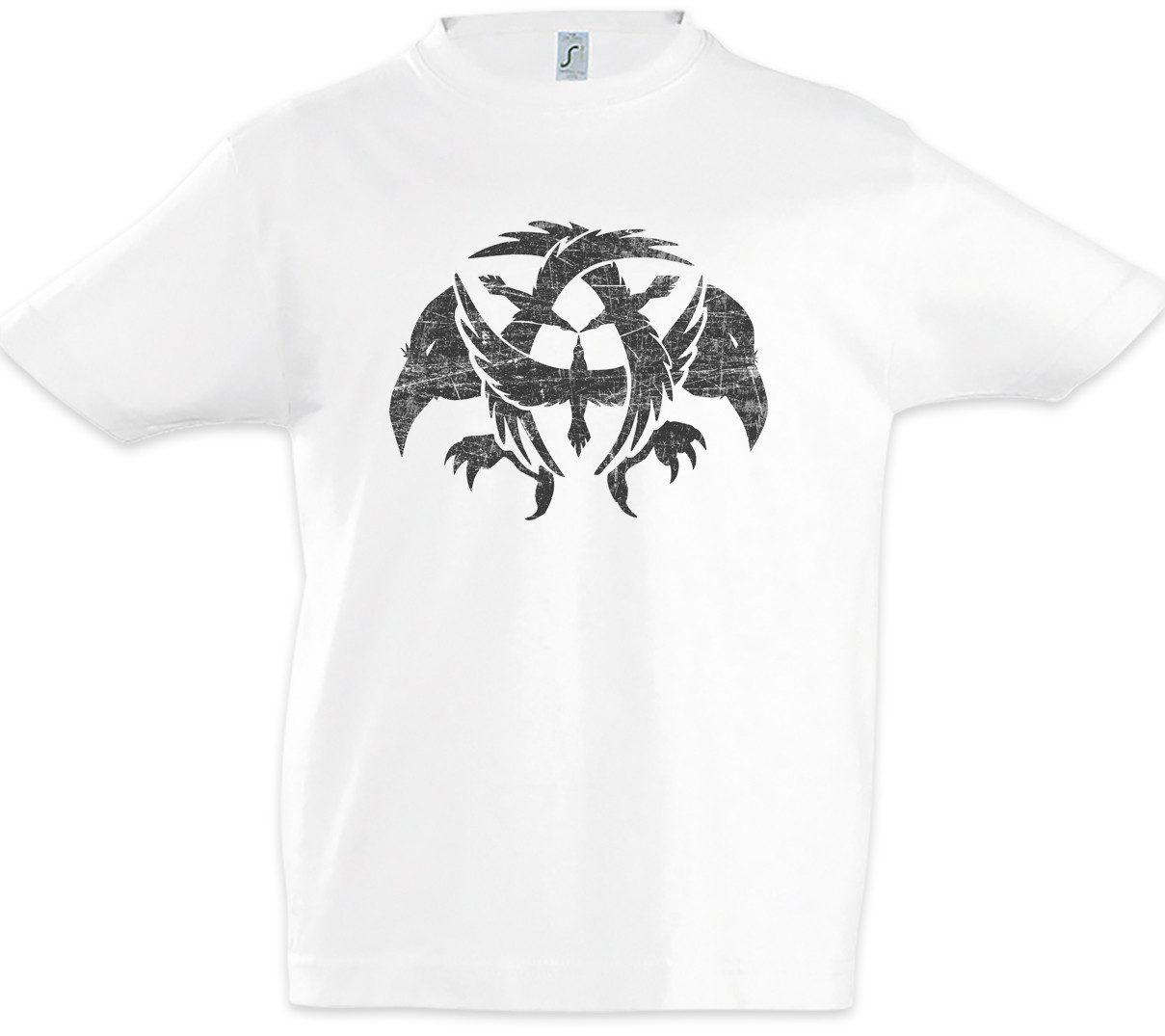 Print-Shirt Ravens Kinder T-Shirt Raben Hugin Munin Asgard Ragnar Wikinger Runen