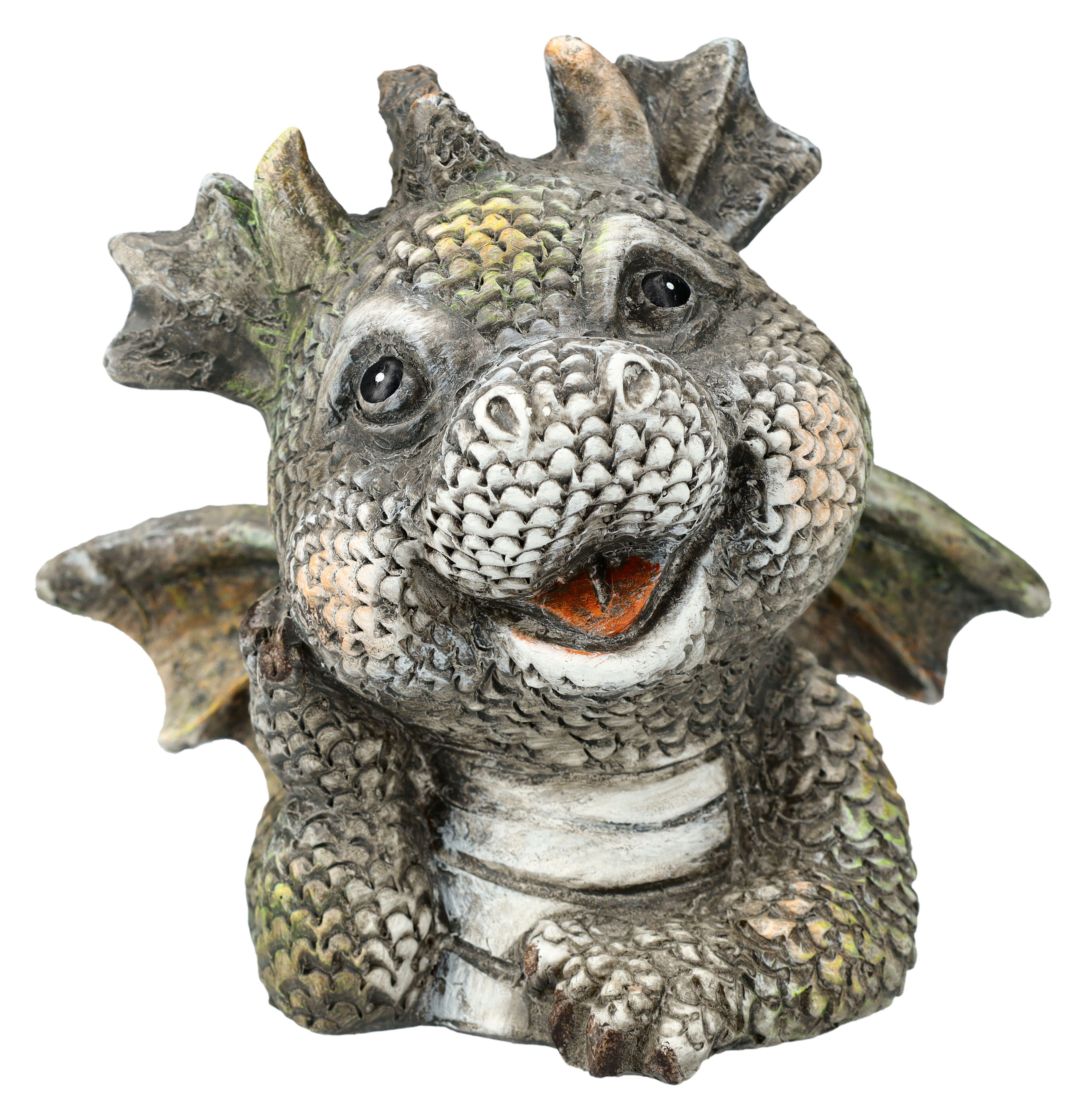 Figuren Shop GmbH Gartenfigur Gartenfigur - Freundlicher Drache - Dekoration Dekofigur Garten Deko