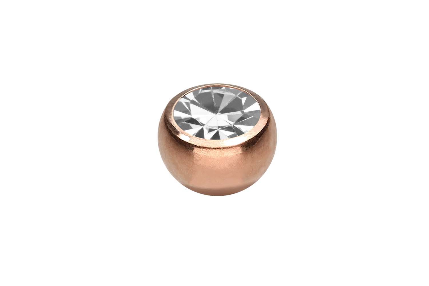 PIERCINGLINE Piercing-Set Chirurgenstahl Schraubkugel KRISTALL (Schraub-Aufsätze, 1-tlg)