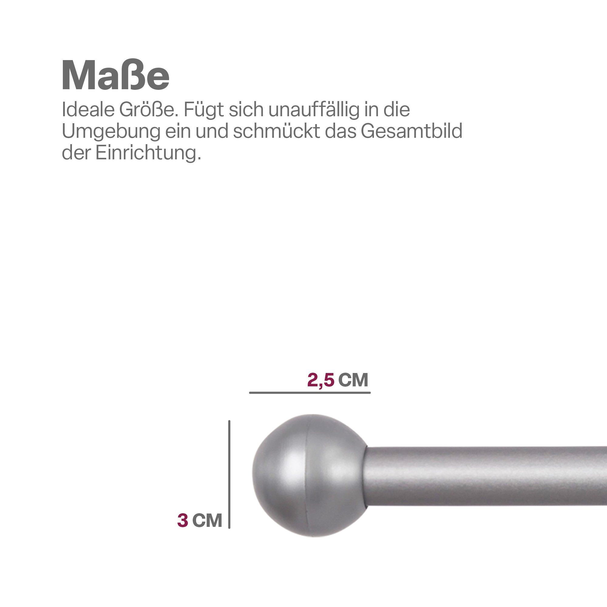 Silber - (Set, Endkappe für Kunststoff, aus für 2-St), Endstücke Gardinenstangen-Endstück Gardinenstangen, Stilgarnitur Bestlivings, Vorhangstange, Ø13/16mm 2er Pack 11975