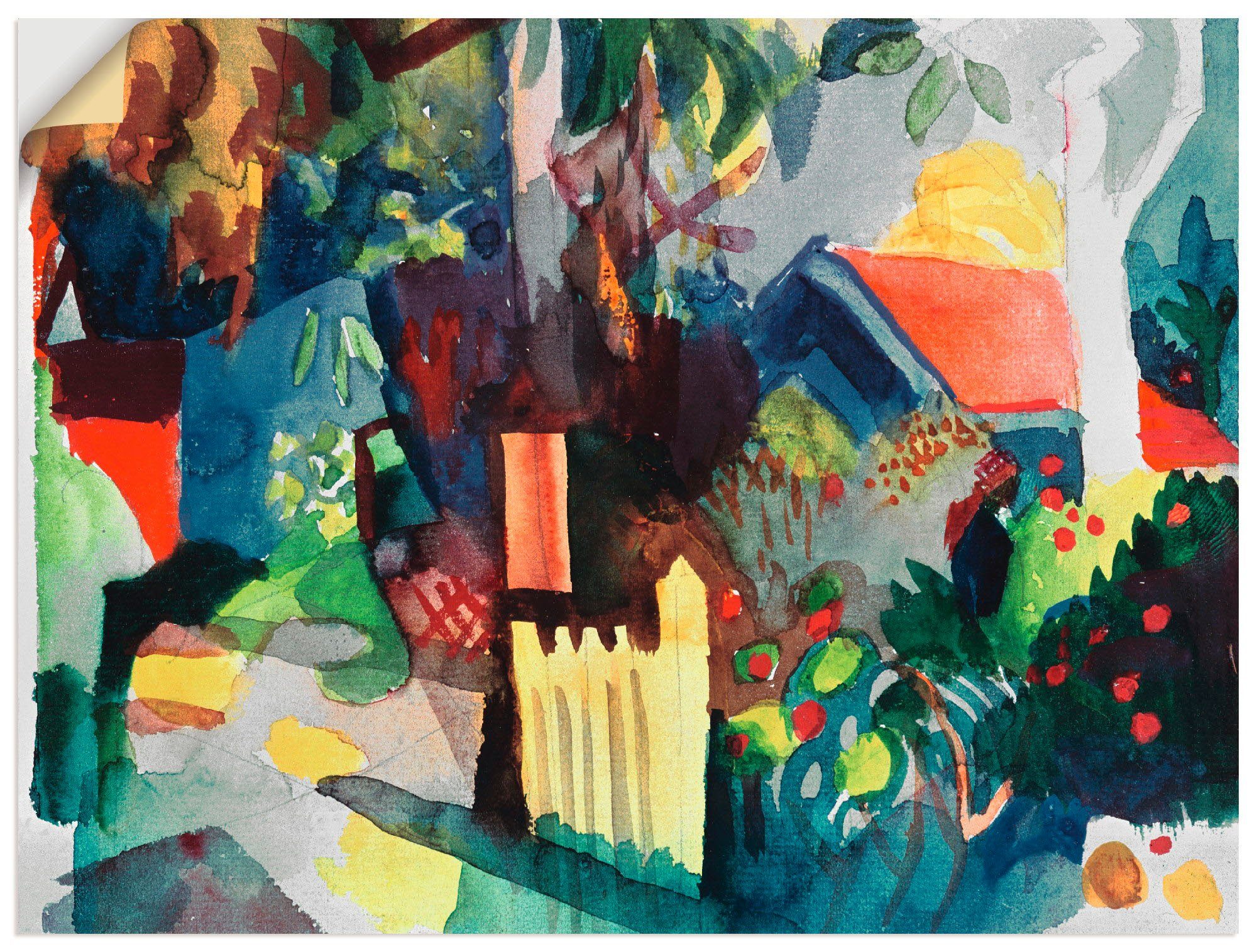 Artland Wandbild Landschaft mit hellem Baum, Garten (1 St), als Leinwandbild, Wandaufkleber oder Poster in versch. Größen